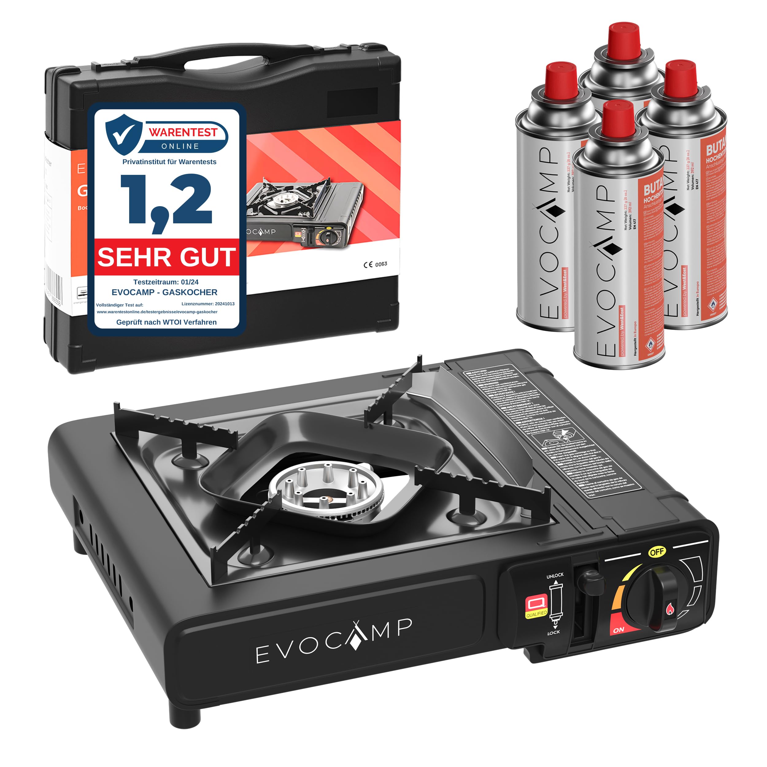 EVOCAMP 1-flammiger Gaskocher