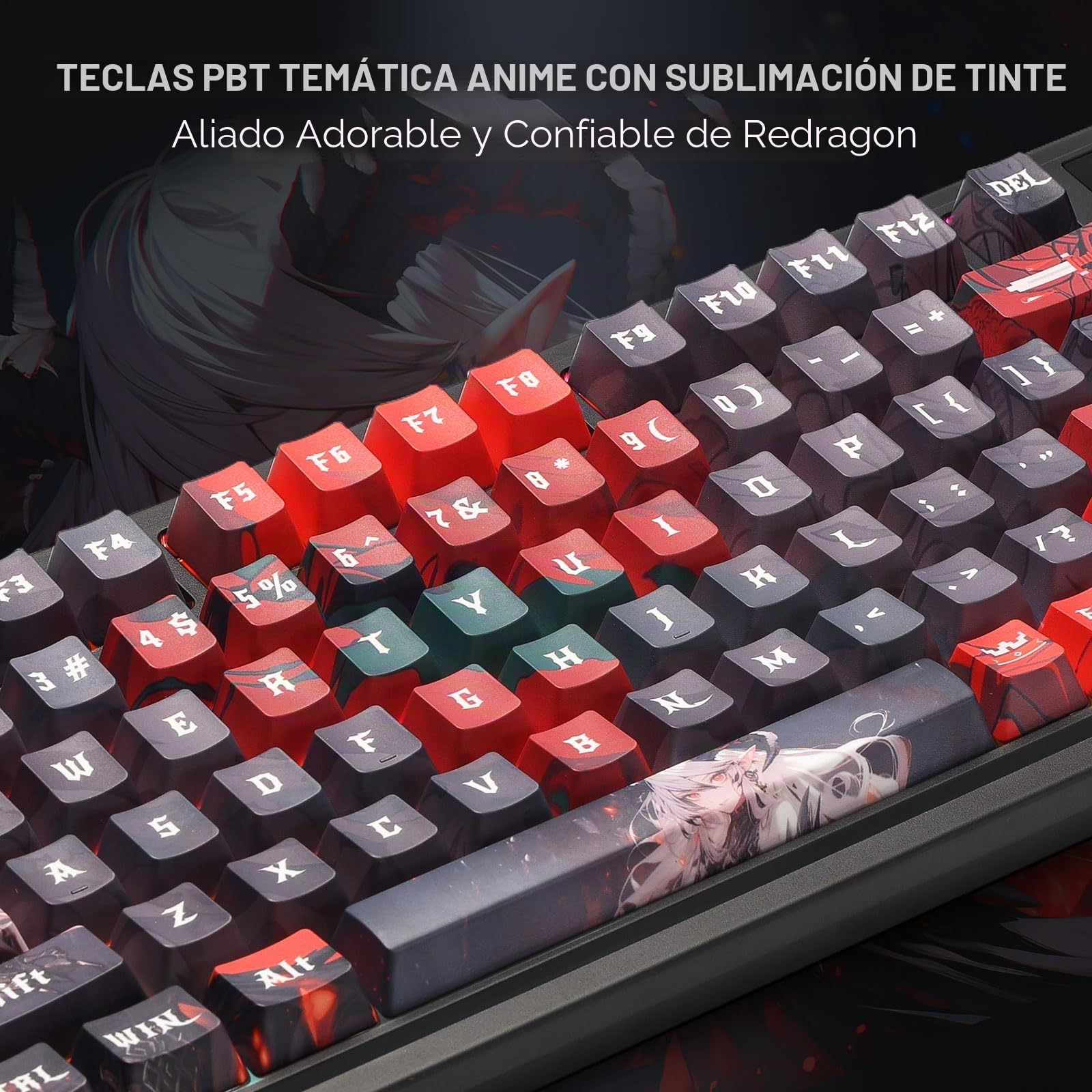 Redragon K719 PRO - Teclado inalámbrico para juegos con pantalla Hype y perilla, teclado mecánico de 95 teclas, pantalla de información TFT de fácil control de 1.14 pulgadas, amortiguación de ruido de