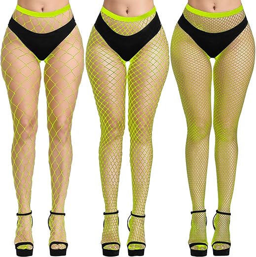 Plus Size Black Fishnet Stockings – 3 Pack for Women