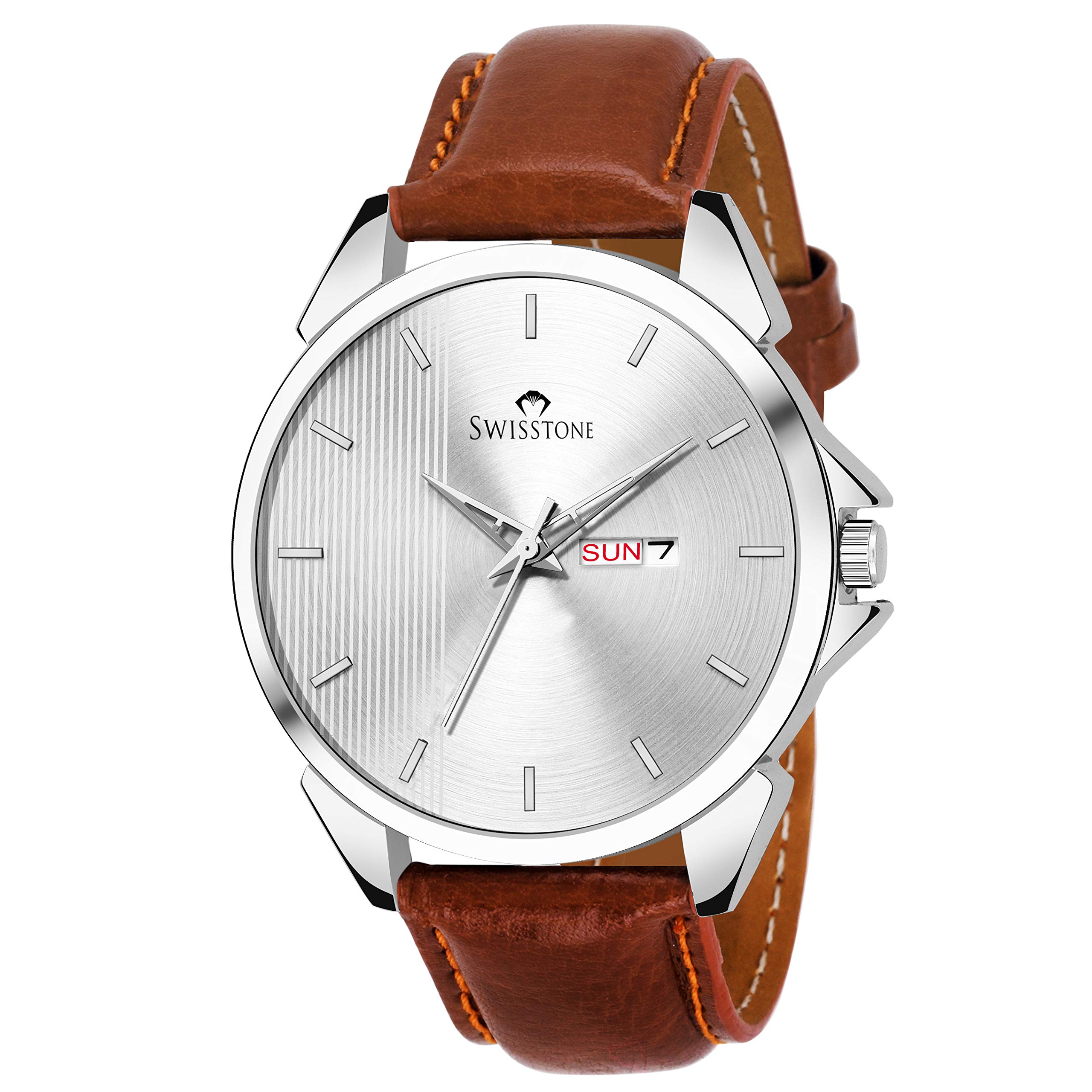 SWISSTONE Analogue Boys Watch (Silver Dial Brown Colored Strap) (B07P7VC4JY) Amazon Price History, Amazon Price Tracker