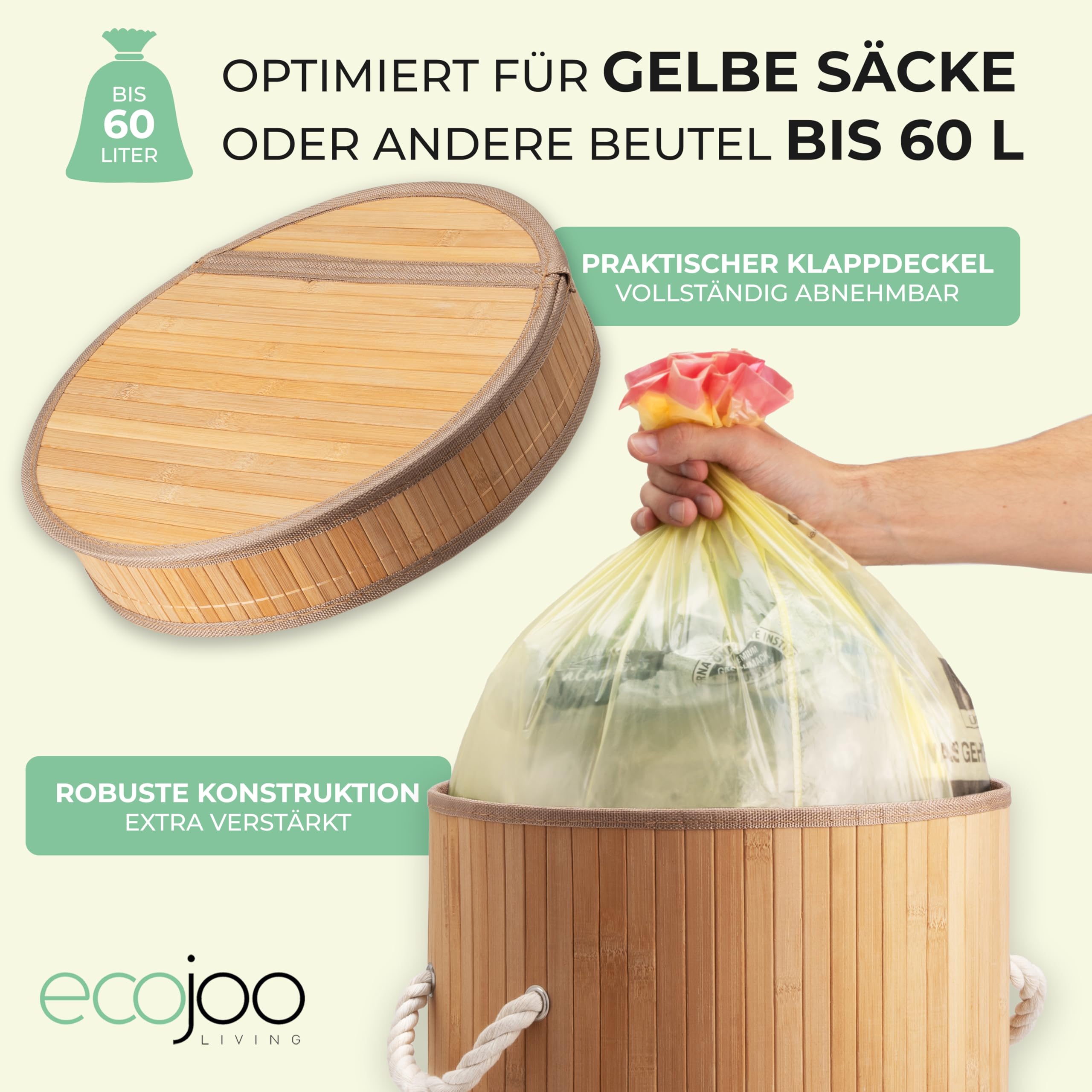 Plastik Sack Gelber Sack Stnder  Gelber Mllsackhalter, Ca. 70 Cm Hoch,  Fr 31-60 Liter Mllsackstnder Gelb