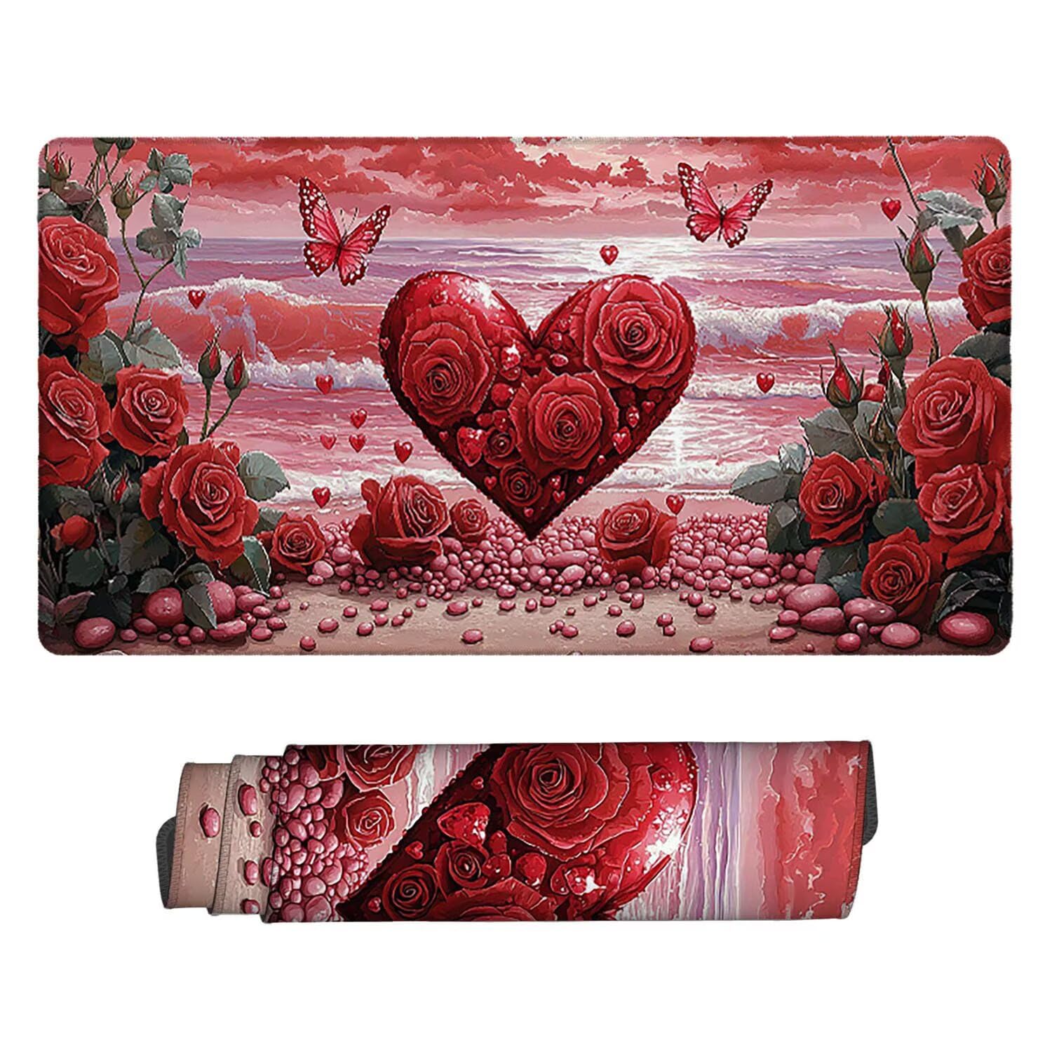 Podkładka pod mysz do gier, 1600 x 800 mm, XXL, duża gamingowa podkładka pod mysz, wodoodporna podkładka pod mysz, długa podkładka na biurko z przeszytymi krawędziami, mata na biurko z gumową