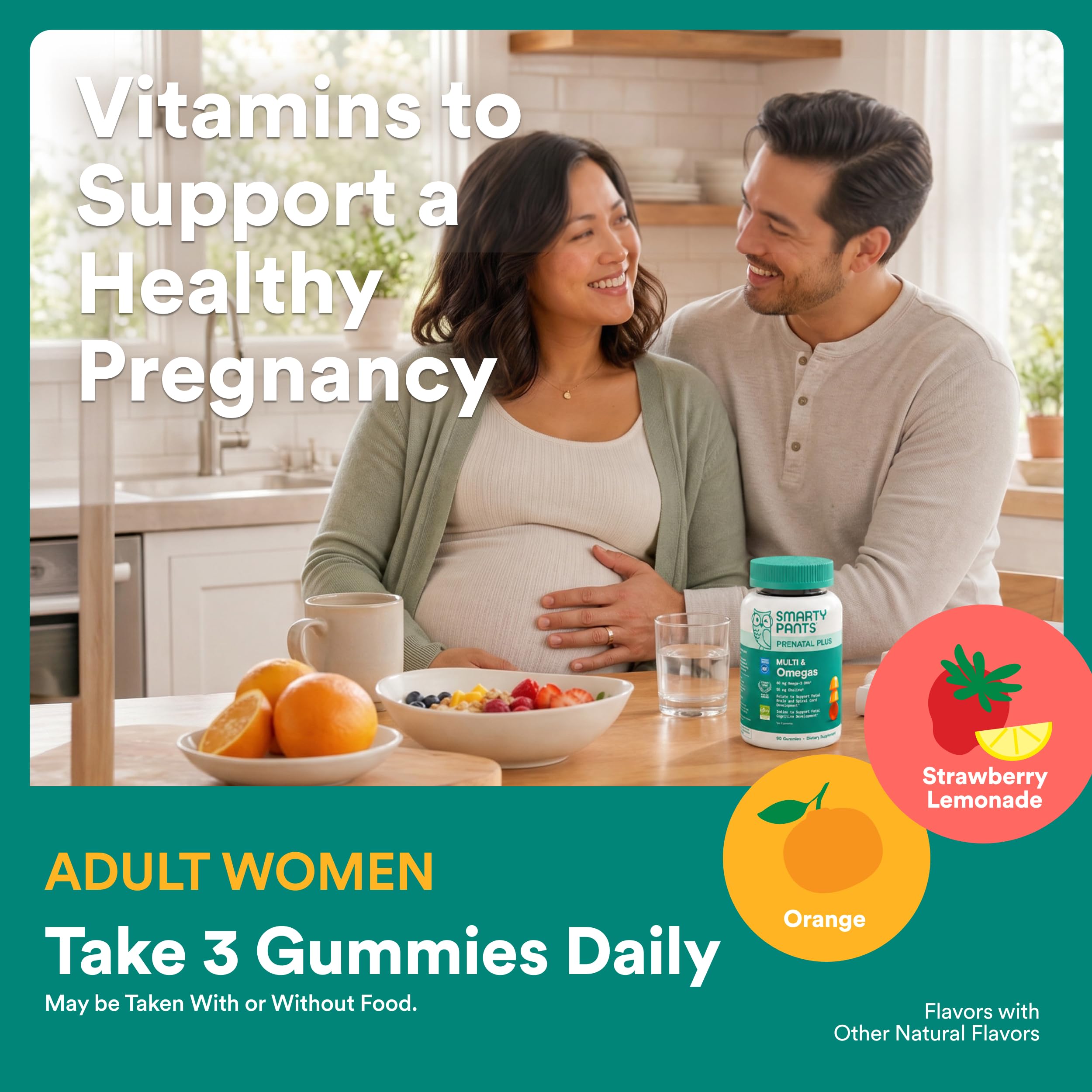 SmartyPants Prenatal Multivitamin Gummies, Vitamin D & C, Omega 3, 90 Ct — Amazon image 7