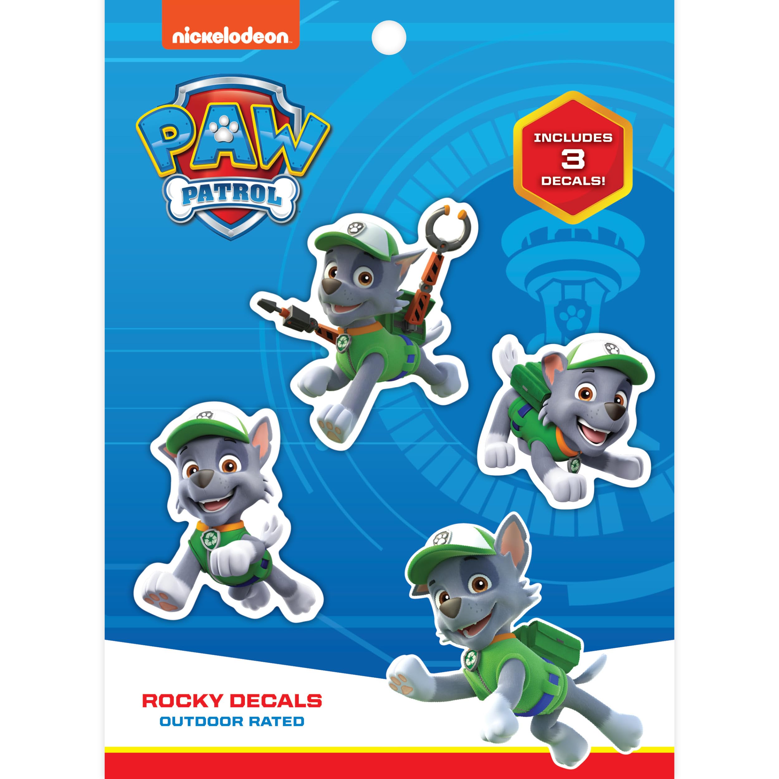 Paw Patrol Rocky Decals - Set of 3 Vinyl Stickers for Kids and Adults - Vinyl Decals for Laptop, Tumbler, Water Bottle, Vehicles - Nickelodeon