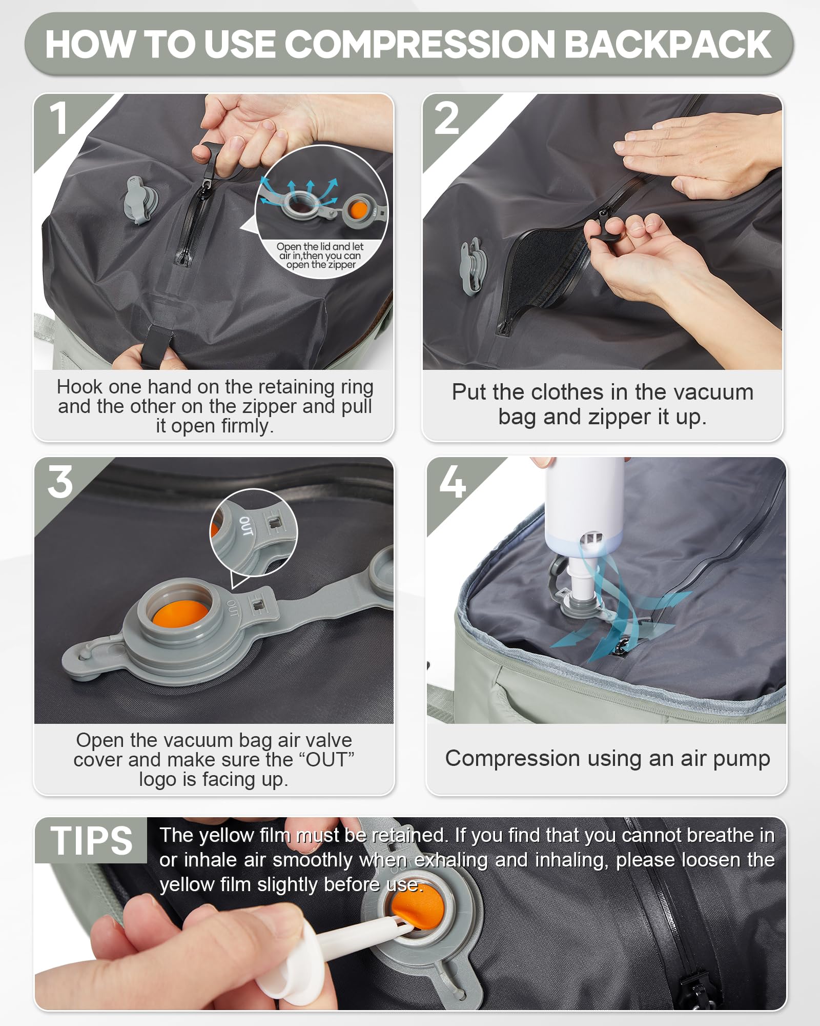 SZLX Zaino Ryanair 40x30x20 Sottovuoto Zaino da Viaggio 40x30x20 Wizzair Bagaglio a Mano 40x20x25 Borse da Cabina per Easyjet 45x36x20 Donna con USB Adatto a PC da 14 Pollici, Valigia con Sottovuoto