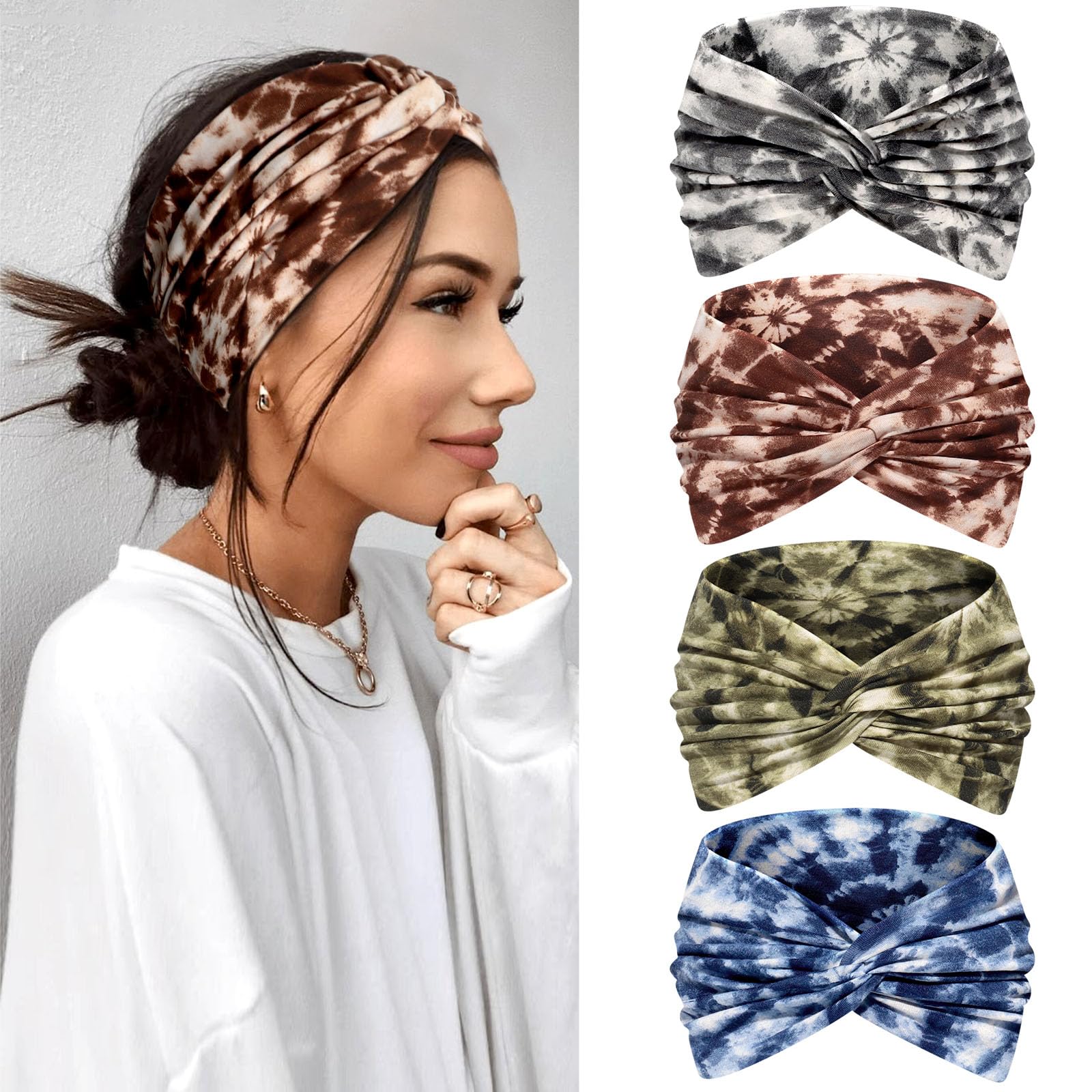 Kavya Headbands for Women's Hair Hair Bands 4-Pack