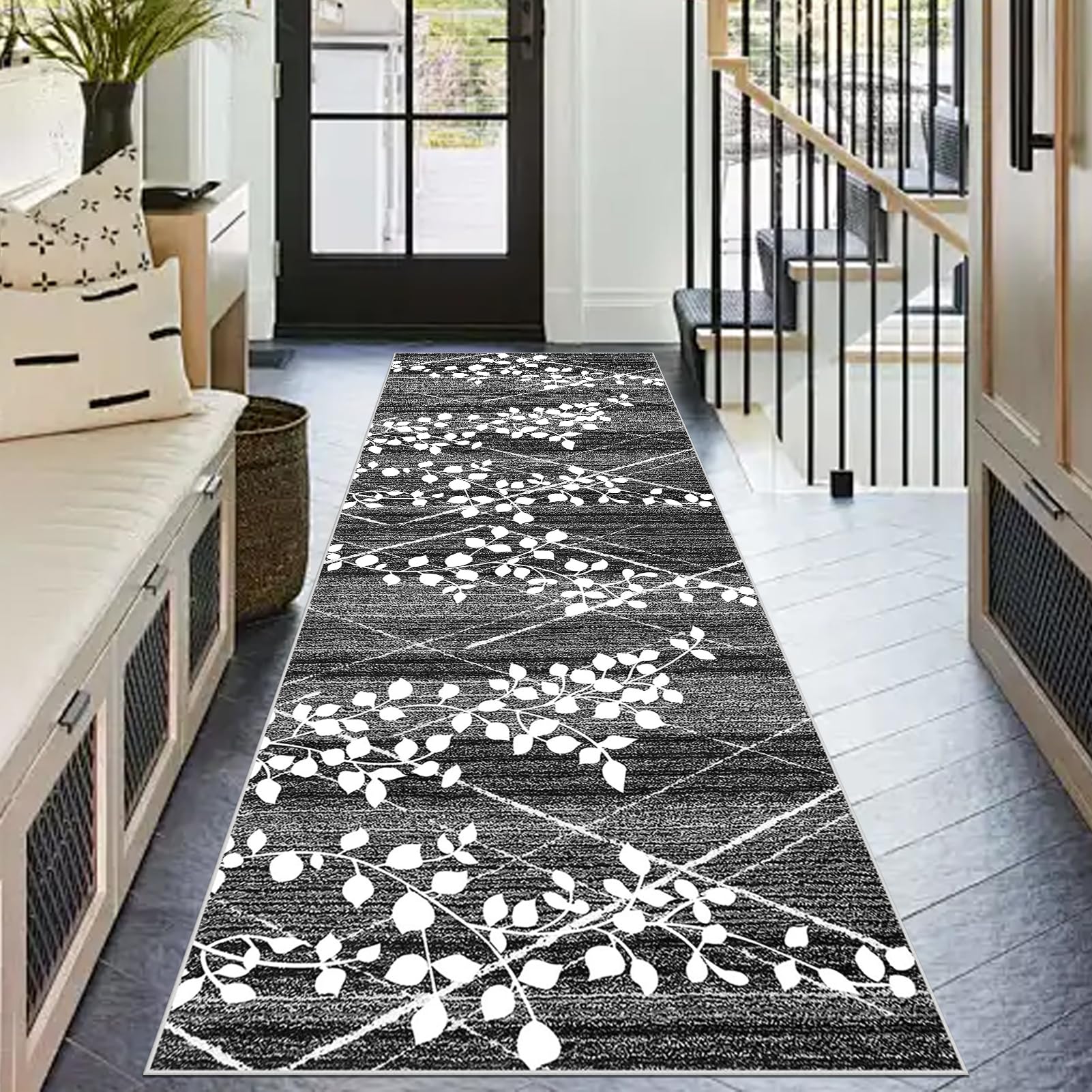 Długie dywaniki do korytarza, antypoślizgowe maty kuchenne 80 x 500 cm zmywalny dywanik do korytarza, dywanik do przedpokoju, maty do wejścia kuchnia pralnia sypialnia