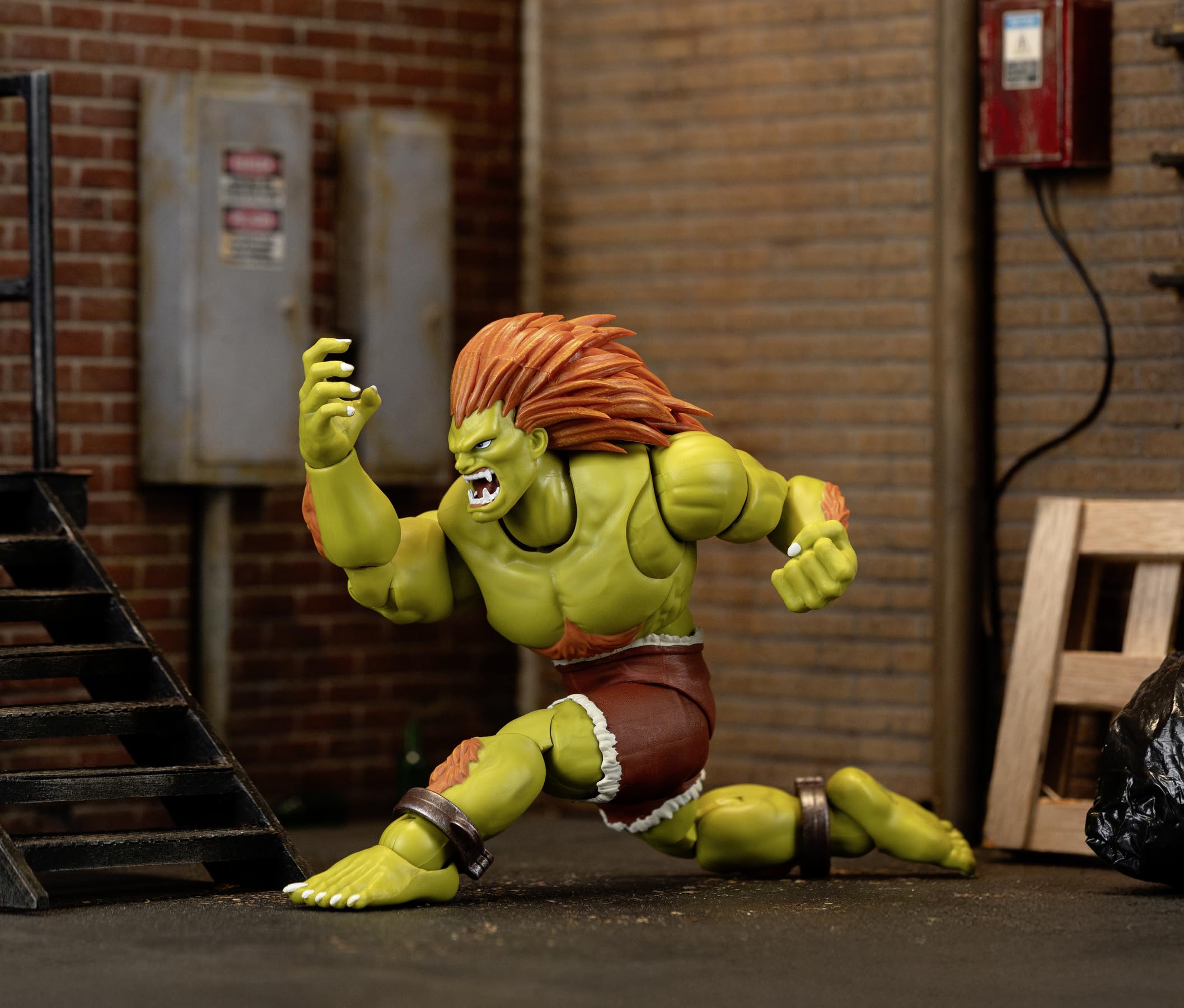 Jada Toys Street Fighter Figura Blanka (19 cm) - Personaggio mobile da collezione e action da Street Fighter 2: The Final Challengers, con testa alternativa, mani e accessori, dai 13 anni in su