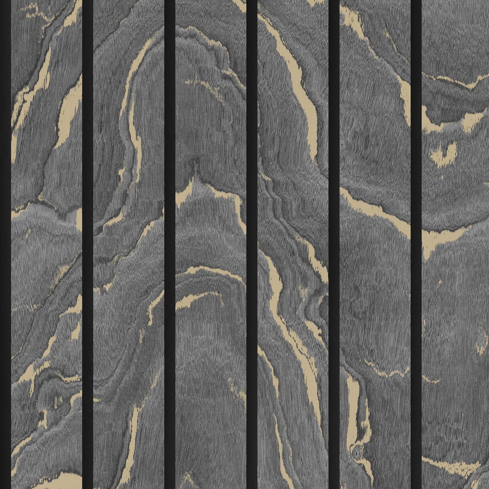 MurivaWoodgrain Panel Wallpaper Charcoal Grey 193503