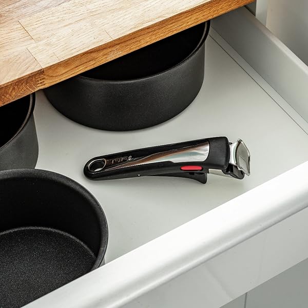 Tefal Ingenio Poignée amovible Premium noire, Empilable, Amovible, Verrouillage sécurité 3 points, Garantie 10 ans, true, Expertise L9863202, ‎4.5 x 0.03 x 17.5 cm - 4