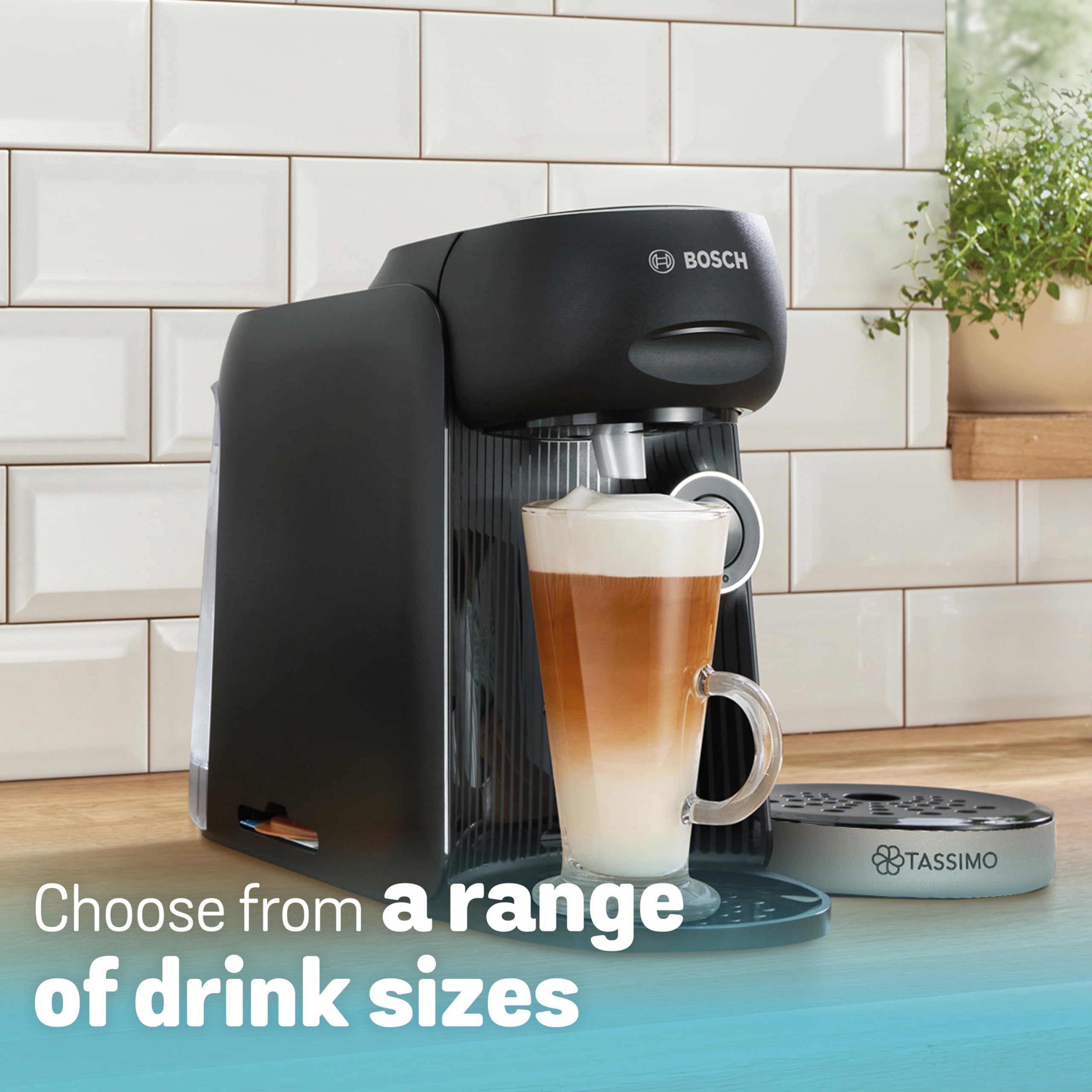 Tassimo by Bosch, Finesse Classic Friendly, máquina de café en cápsulas, TAS1620GB, con INTELLIBREW, compatible con 50 bebidas diferentes, 0,7 litros, color negro