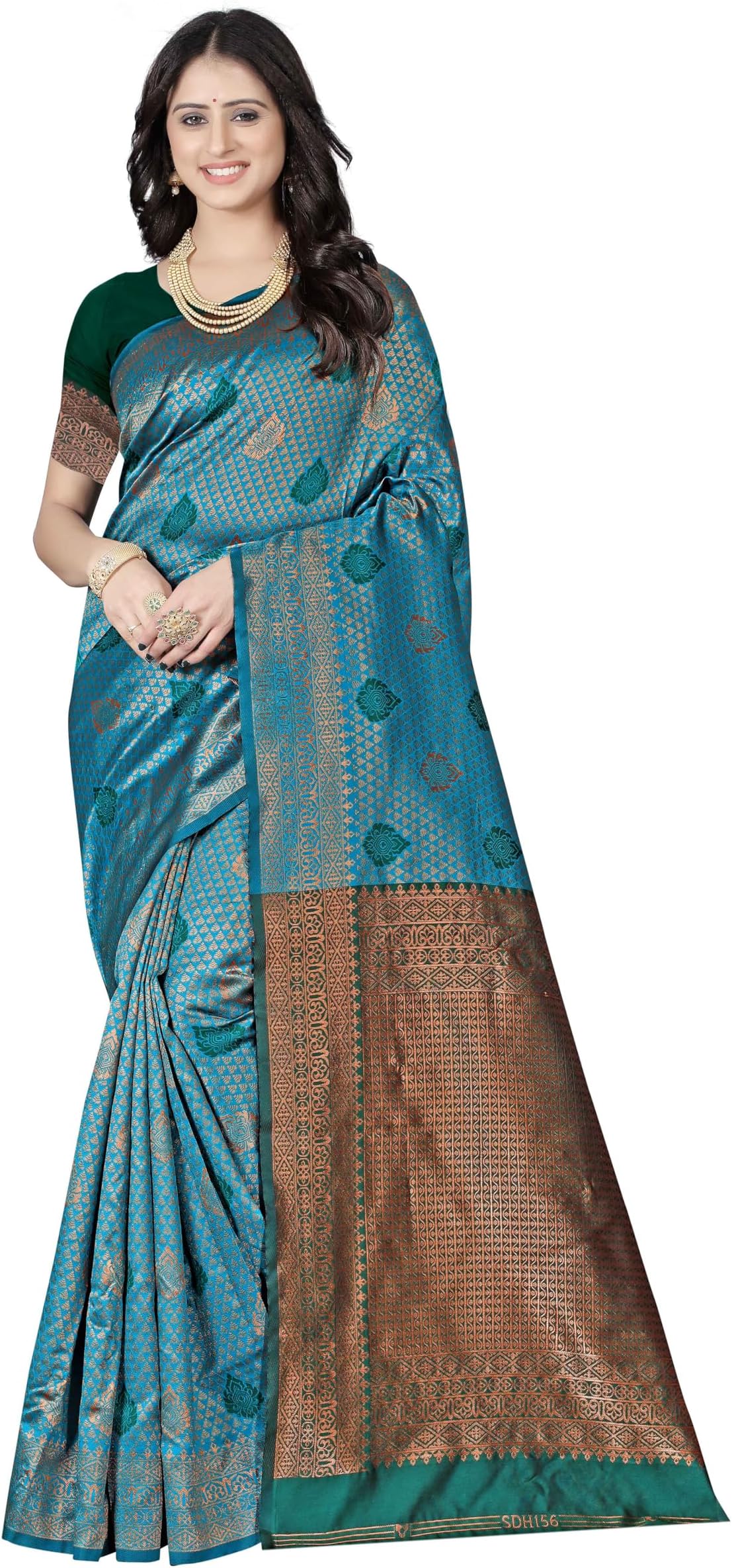 Sugathari Women's Banarasi Saree Pure Kanjivaram Silk Soft new ladies 2024 Design Wear Pattu Sarees Latest Cotton Party Sari collections With Blouse Piece for Wedding sadi (P-196)