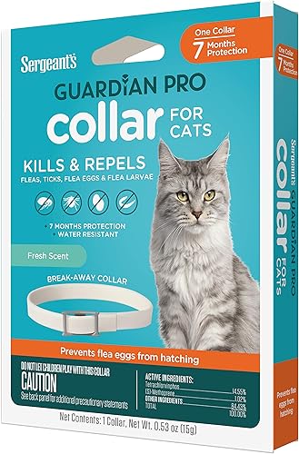 Miniatura 13 de Sergeant's Guardian Pro - Collar para gatos pulgas y garrapatas, 1 unidad