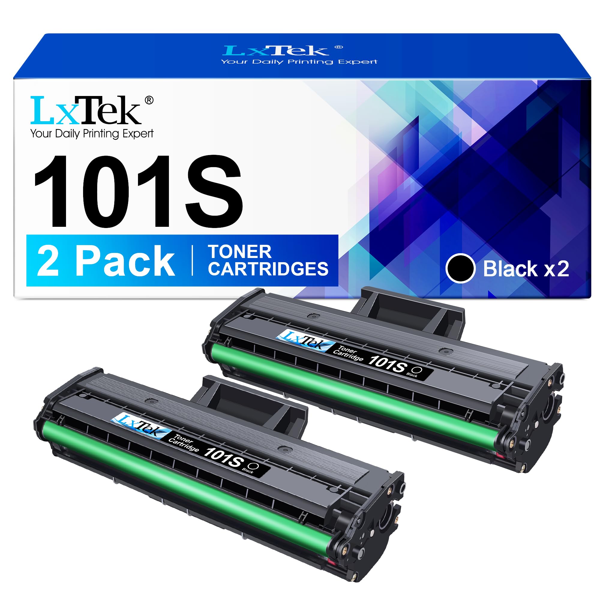 LxTek D101S Compatible for Samsung MLT-D101S D101S Toner Cartridges for Samsung ML-2160 ML-2165 ML-2162 ML-2168 ML-2165W SCX-3405 SCX-3405W SCX-3405FW SCX-3400 SF-760 SF-761 2 BlackClimatePartner certified