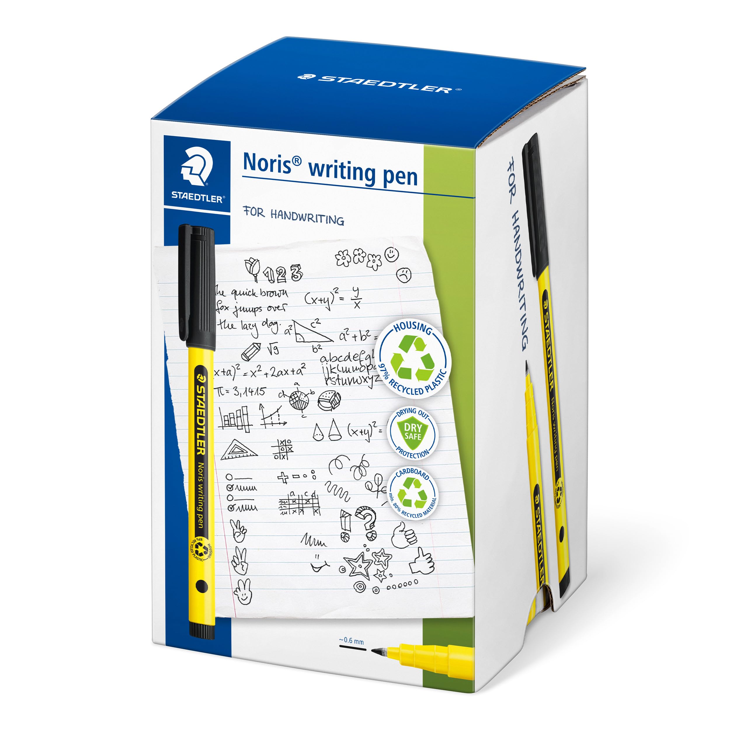 STAEDTLER 307-9 CT50 Noris Handwriting Pen - Black (Tub of 50)