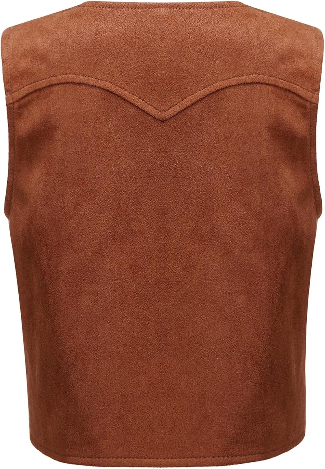 Mufeng Kids Boys Western Cowboy Cowgirl Vest Christmas Role Play West Retro Sleeveless Jacket Outerwear Brown 4 Years