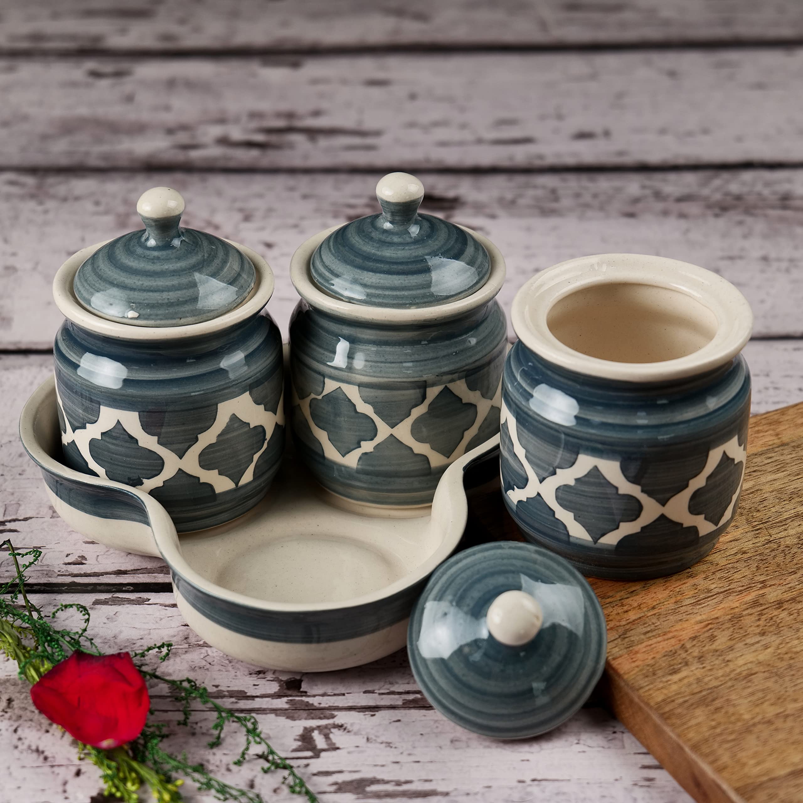 Buy ARTYSTA BEAUTIFYING LIVES 'Dark Moroccan' Ceramic Pickle Jars for