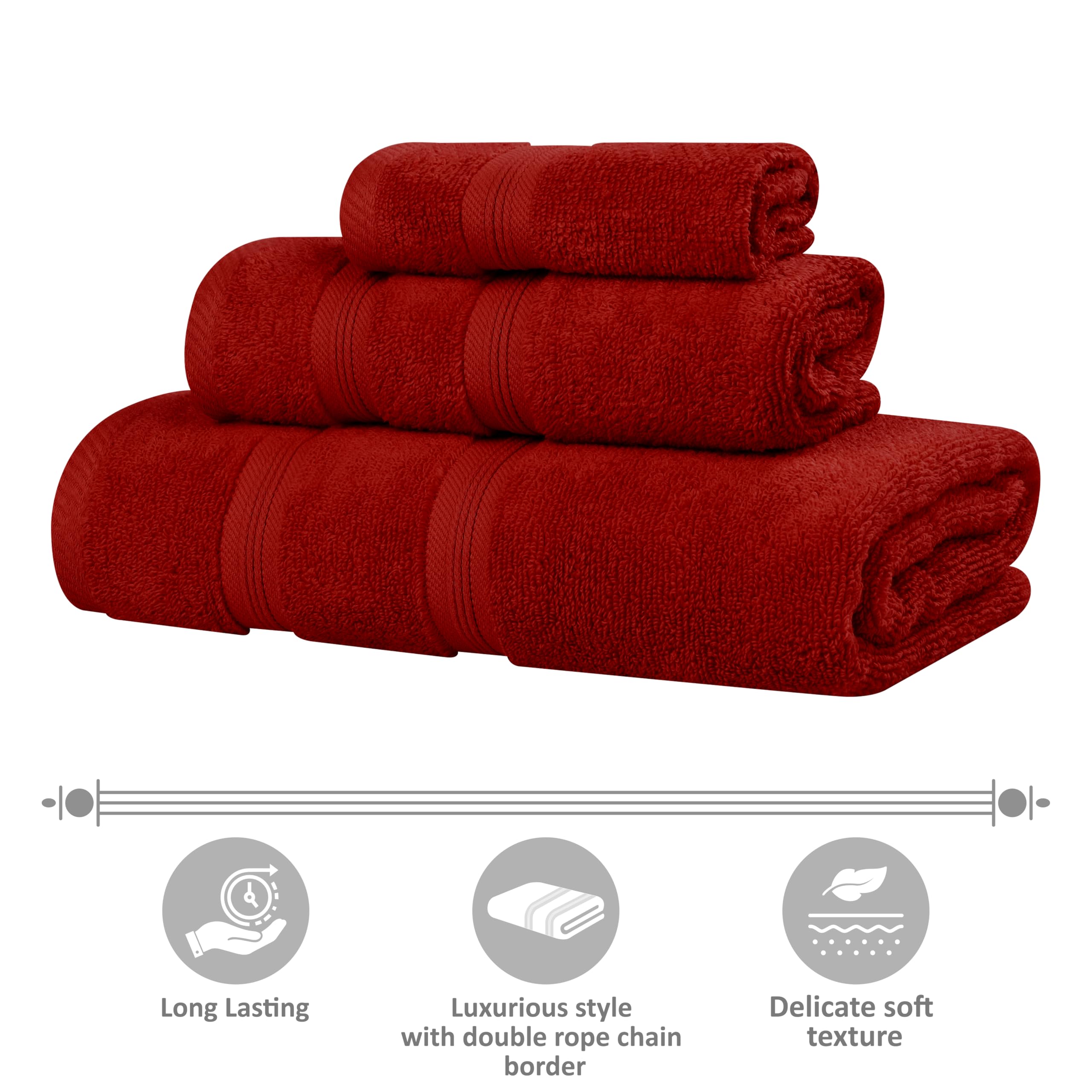 Superior Set di 6 asciugamani in cotone di alta qualità, morbidi asciugamani in peluche per spa, palestra, bagno, bagno degli ospiti, salone, cucina, arredamento, base per la casa, qualità