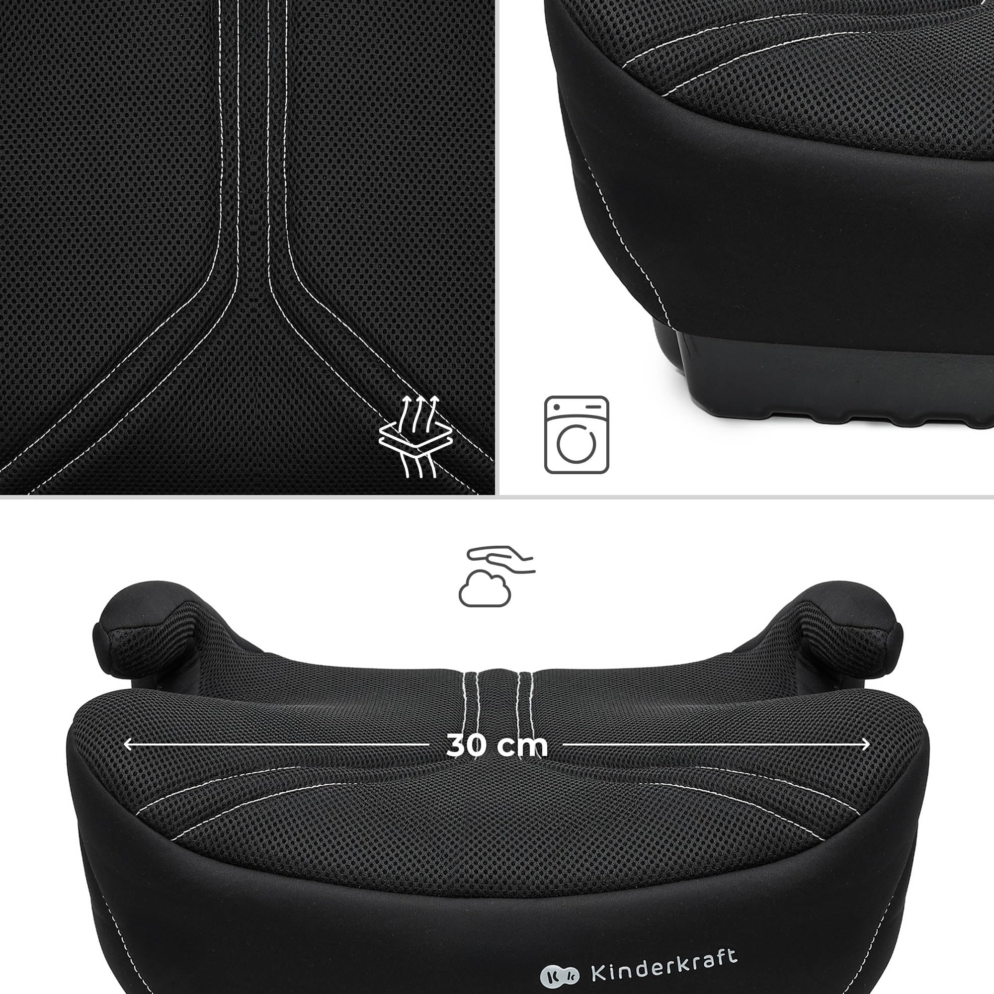 Kinderkraft I-BOOST 2 PRO Sitz für Kinder 125-150cm 6-12 Jahre Isofix 2,36 kg Schwarz