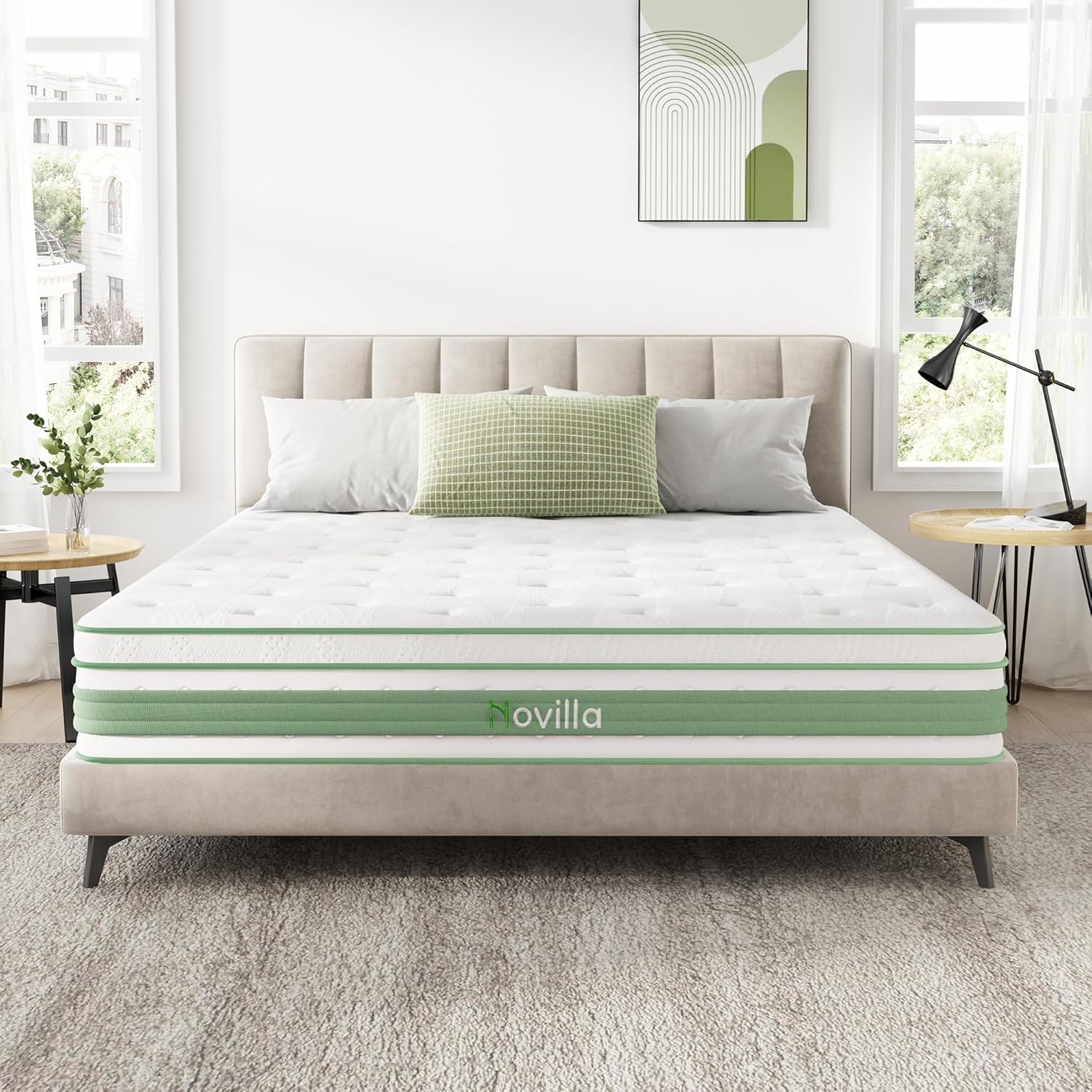 Novilla 12 Inch King Mattress – Hybrid in a Box
