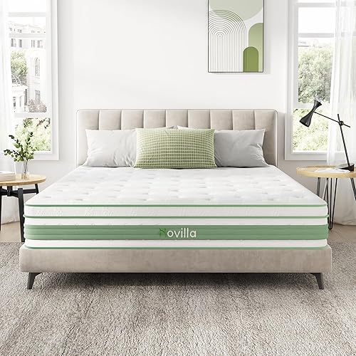 Miniatura 27 de Novilla Colchón matrimonial de espuma de 12 pulgadas en una caja, base de espuma de apoyo de alta densidad para un sueño tranquilo, alivio