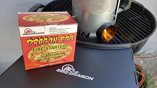 Miniatura 8 de BBQ Dragon Iniciador de fuego de huevo, paquete de 32 arrancadores de fuego para chimenea, ultra rápido, arrancador de carbón de larga duración,