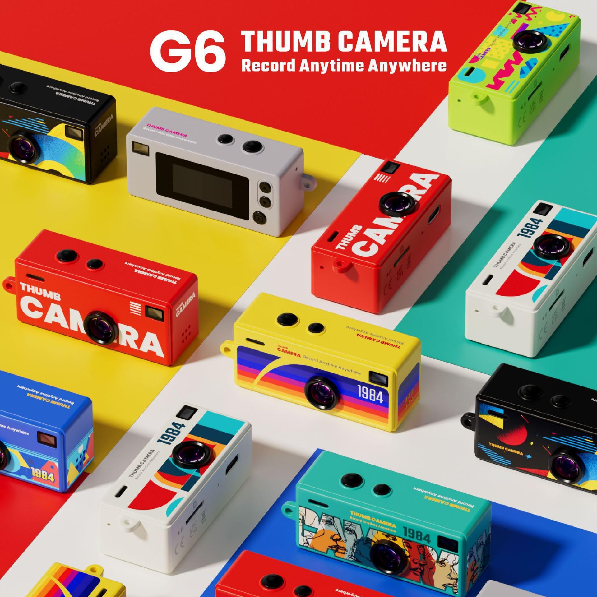 Mini Fotocamera Portachiavi Vintage, Mini Macchina Fotografica Digitale, Small Keychain Camera, HD 1080P, Videocamera Piccola Grandangolare 130° per Vlogging di Viaggio (Giallo)