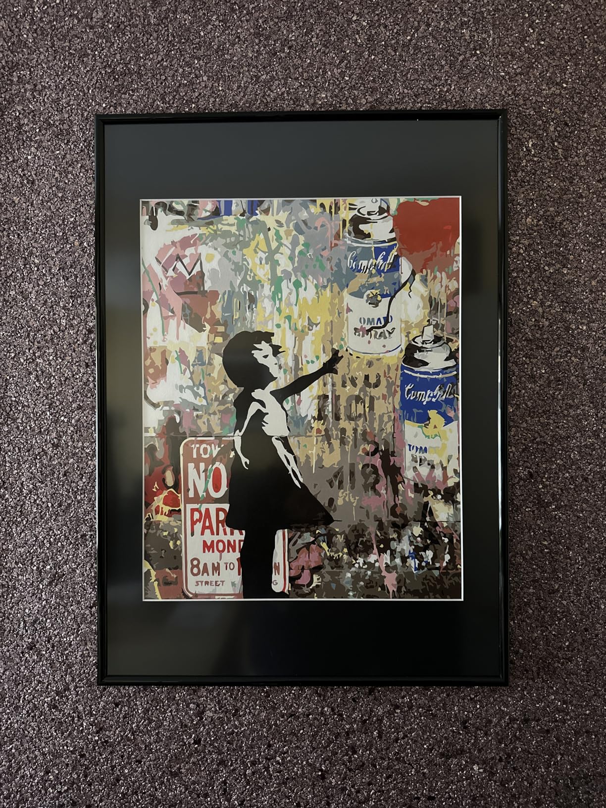 Tucocoo Banksy Street Art Malen Nach Zahlen Graffiti Charlie Chaplin Digitales U00d6lgemu00e4lde Mit Pinseln Und Acryl-Pigment-Leinwand DIY Malen Nach Zahlen Set Malen Fu00fcr Anfu00e4nger, Gerahmt (40 X 50 Cm