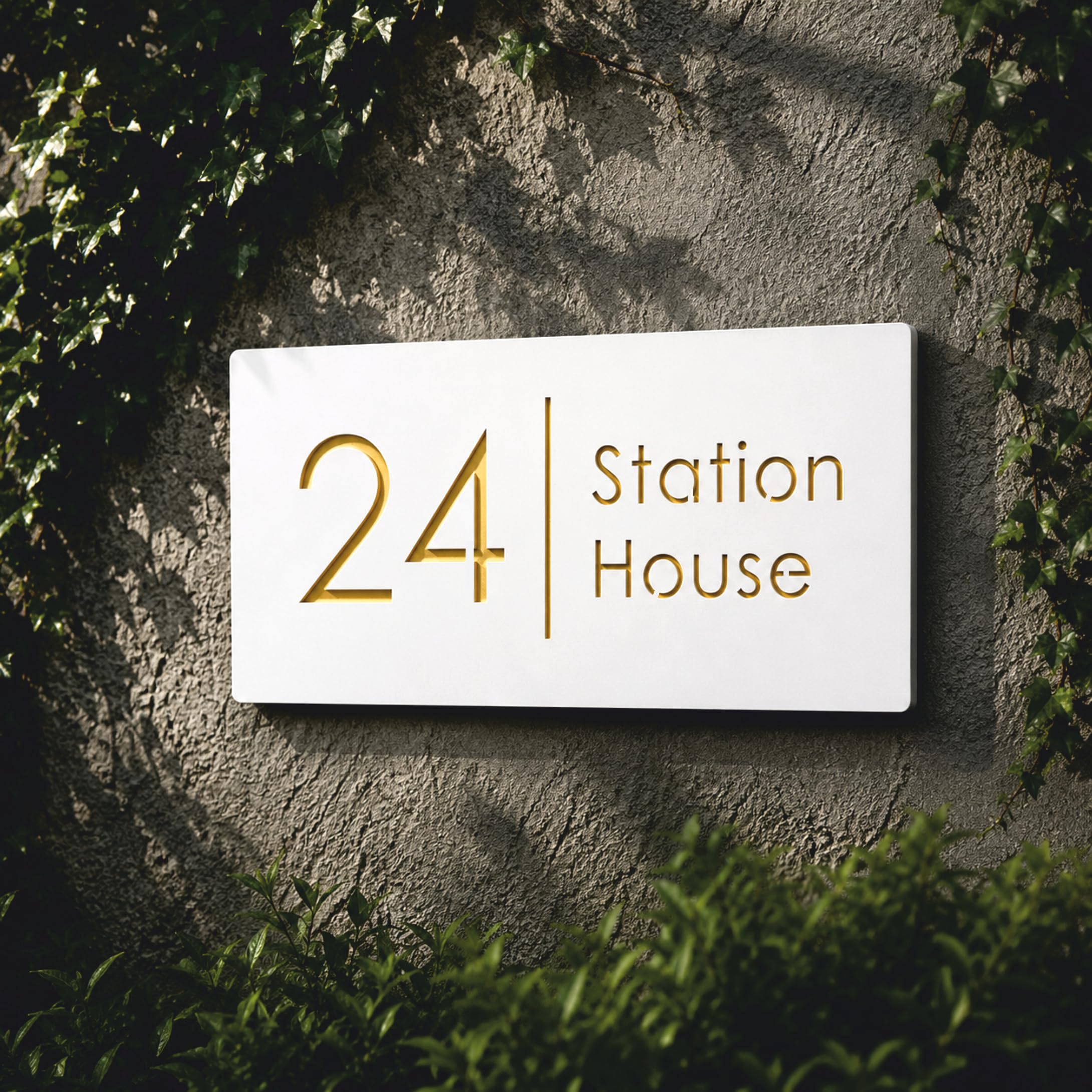 Name Plates for Home Entrance Outdoor | Water Weather Proof Matt Black Acrylic 30x15cm 3D Letters- Golden Letters, Ideal for Home, Office and Outdoor Entrances — Amazon image 14