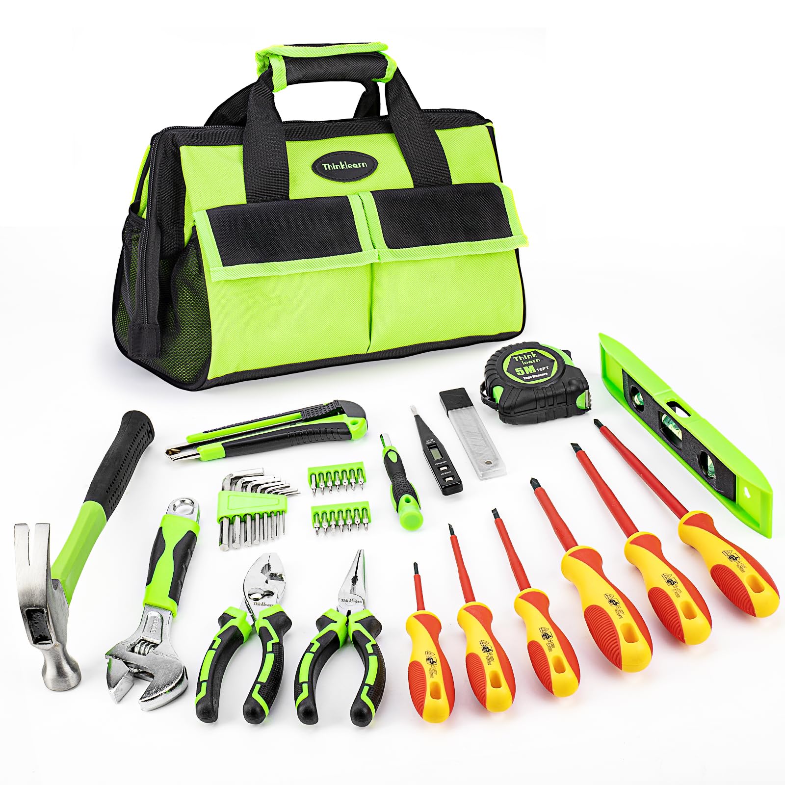 Home Tool Kit - General Household Hand Tool Kit, Basic Home Repair Tool Set, Hand Repair Tools Set with Insulated Screwdrivers and Storage Tool Bag, Small Tool Kit for Home Repairing Maintenance