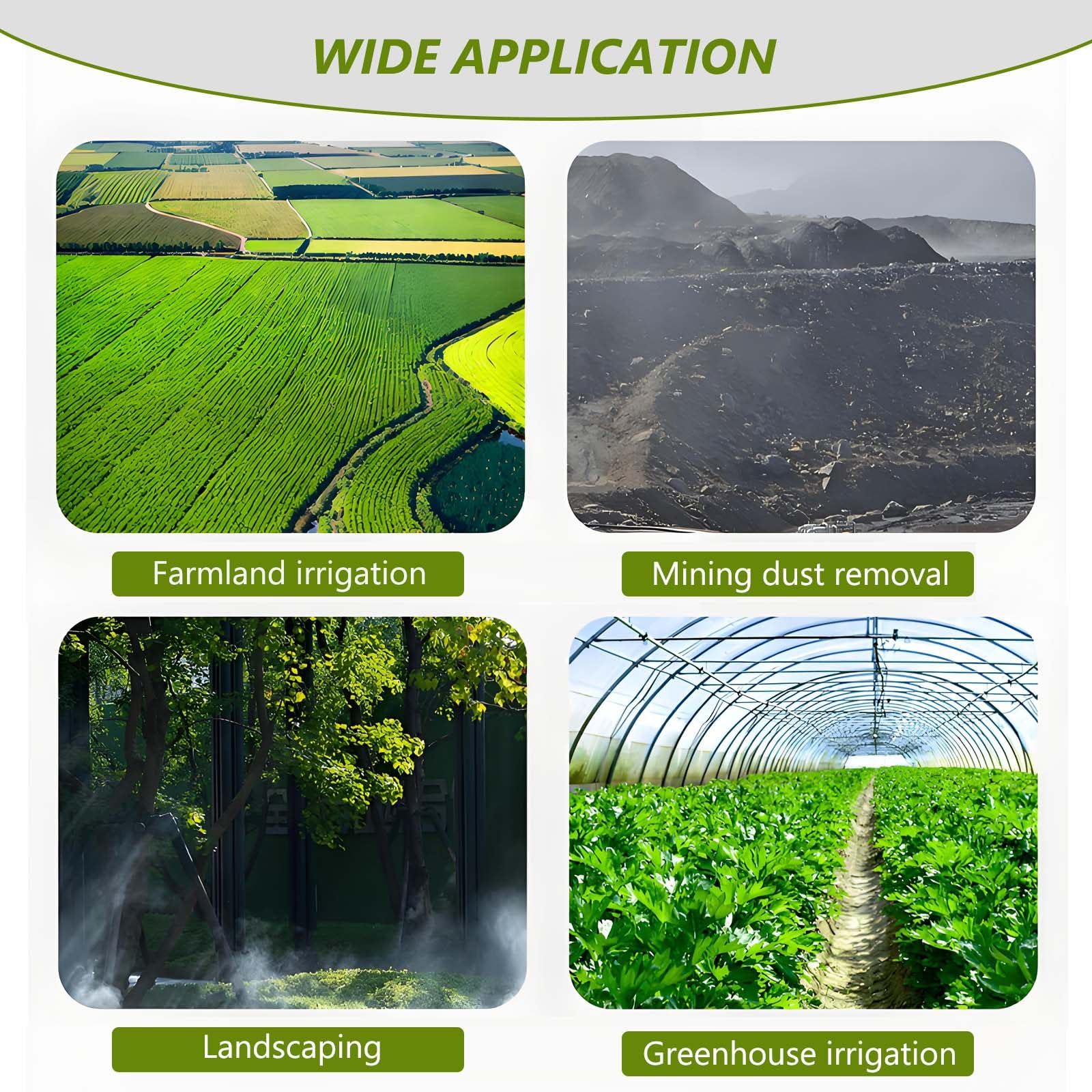 Aspersor de riego agrícola, aspersor giratorio de 360° para áreas grandes, aspersor automático de 5 cm con cañón de lluvia para polvo de pasto, riego agrícola y eliminación de polvo industrial.