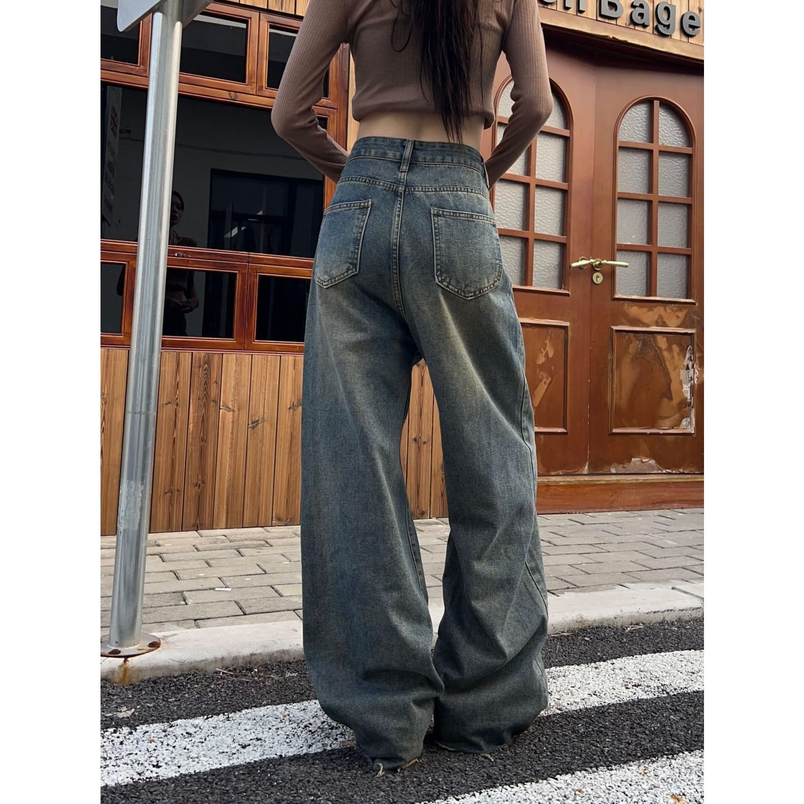 Herren Ripped Jeans Lässige Mode Locker sitzende Denim-Hosen