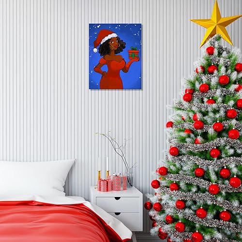 Miniatura 5 de Nuberlic Kit de pintura en lienzo de 8 x 10 pulgadas, lienzo predibujado para pintar para adultos, pintura y sorbo de fiesta de Navidad, kit de