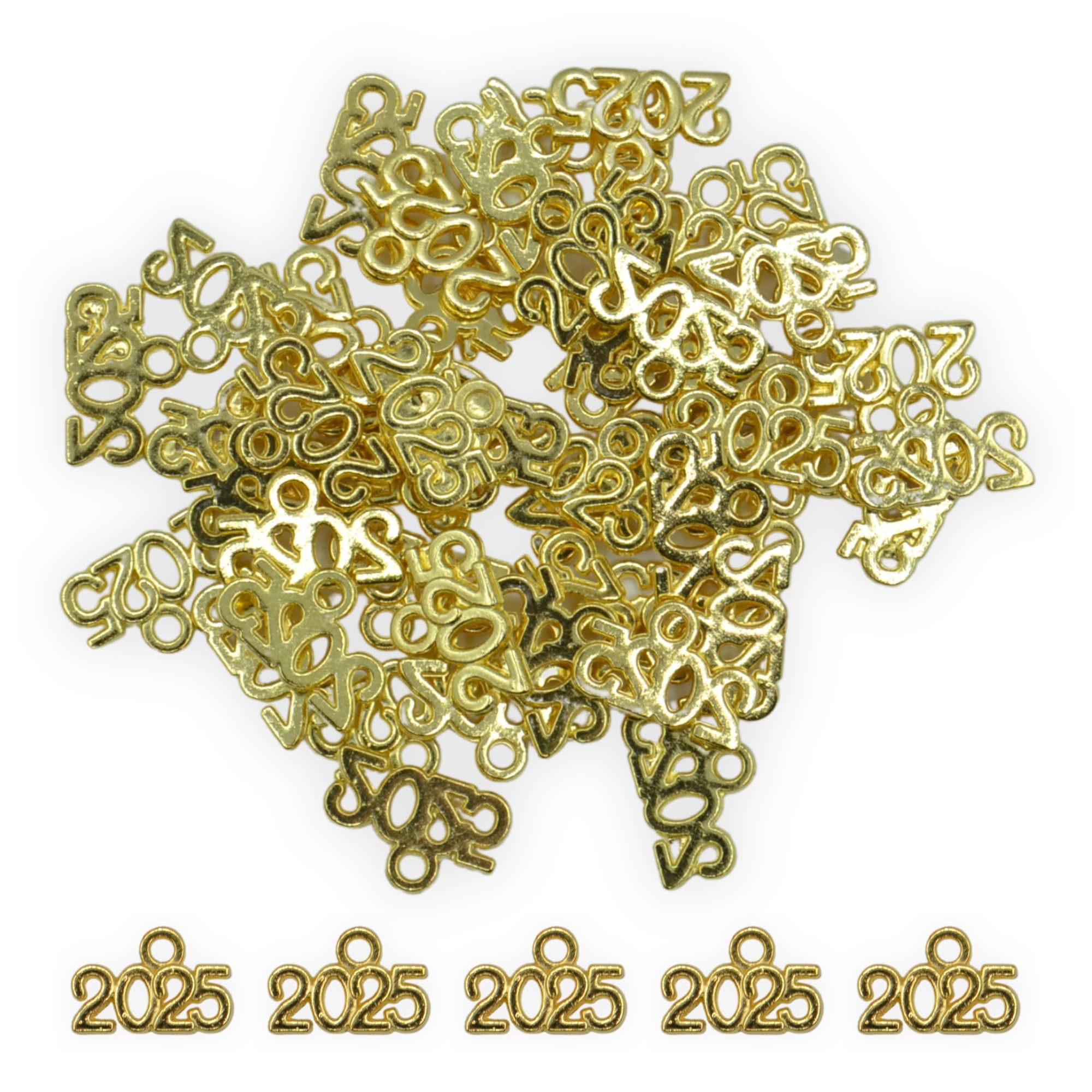 celloexpress 2025 Bright Gold Metal Charms - Mini Pendants for Crafting Jewellery Making Bracelets Necklaces (Pack of 50g)