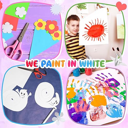 Miniatura 10 de 500 hojas de papel de construcción, varios colores, suministros escolares a granel, 9 x 12 pulgadas, arte ligero, clásico, manualidades para niños y