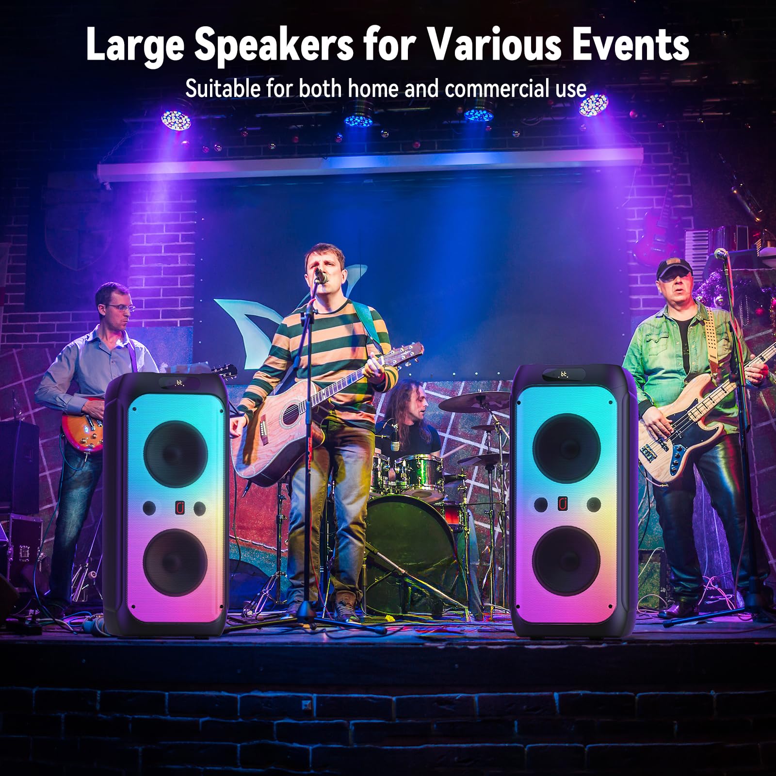 JYX Karaoke Machine with 2 Wireless Microphones for Adults, Karaoké Grand Format, 500W Large Karaoke Full Speaker with Party Lights, Portable Karaoke System Support TWS/AUX/FM/USB/TF Card
