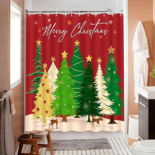 Vista 24 de Cortina de ducha de conejo de Pascua para baño, decoración de huevos, decoración del hogar de primavera con 12 ganchos de 72 x 72 pulgadas