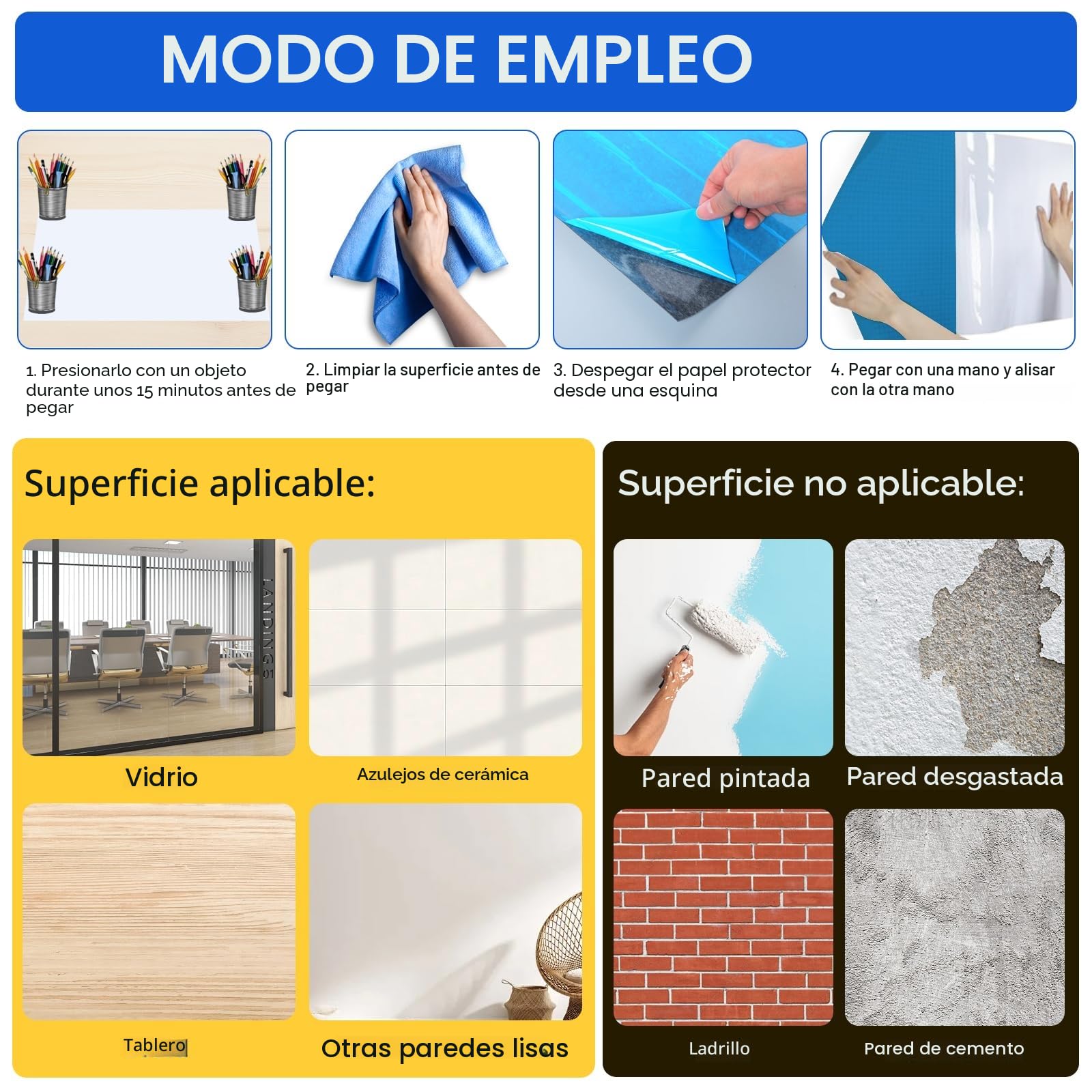Pizarra Adhesiva Pared 40×90cm, pizarra rotulador borrable, Pizarra Blanca Magnética con Nueva Tecnología Antimanchas, Pizarra Magnética Pared para Niños, Escuela, Oficina y Hogar.