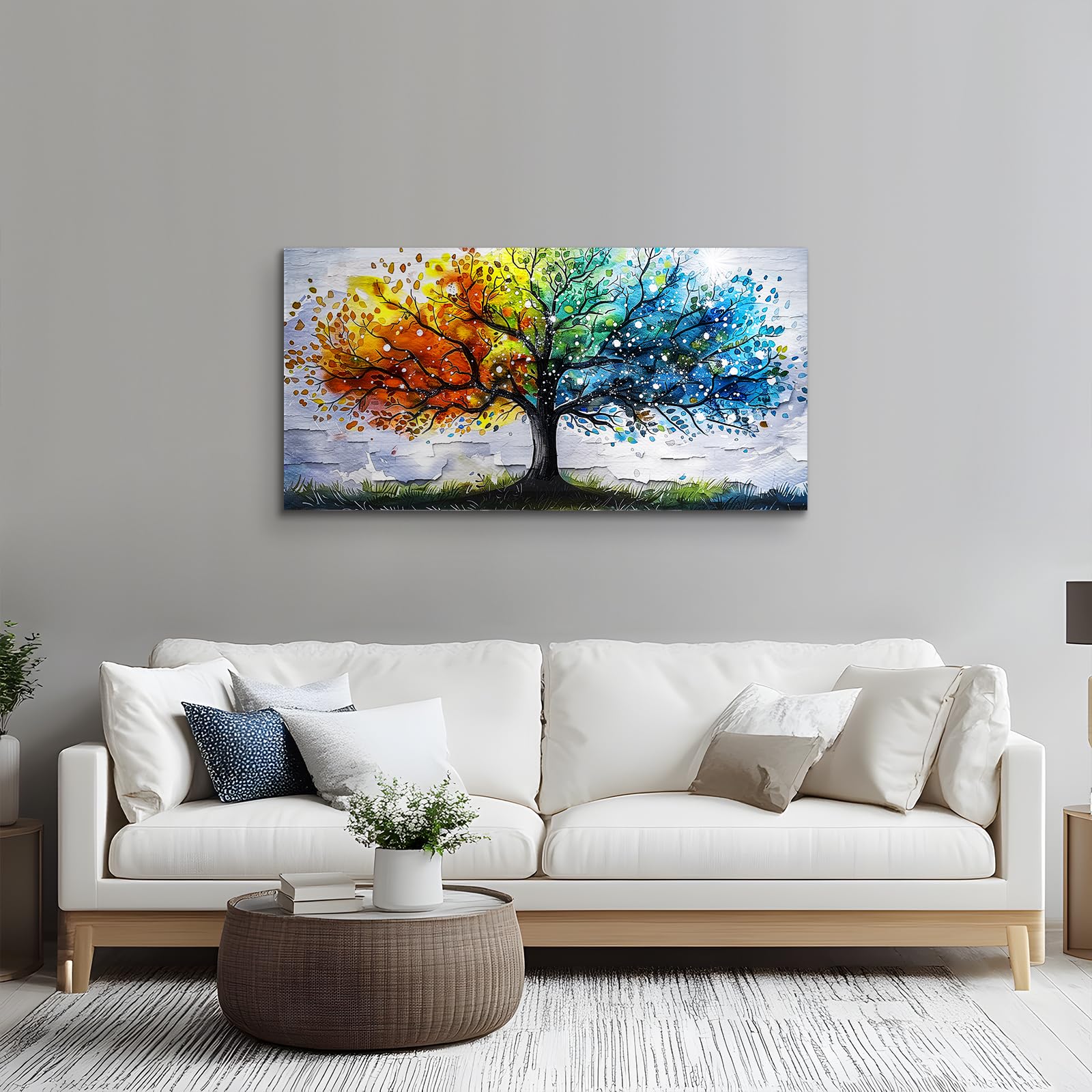 MHARTK66 Moderne Schilderijen Set van 3, Blau Ozean Schildkröte Afbeelding op Canvas Woonkamer Muurdecoratie, Schilderij Kunstwerk voor Slaapkamer Badkamer Keuken