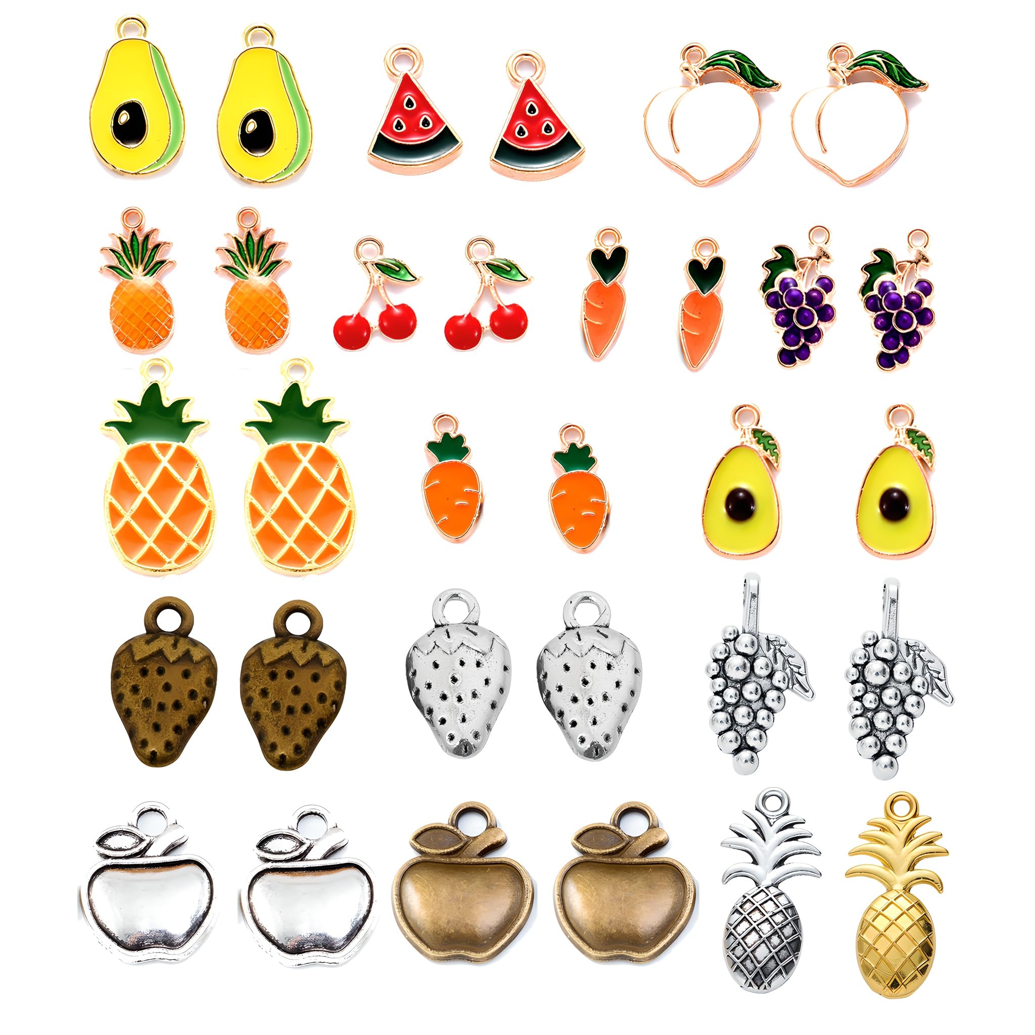 Snapklik.com : Stino Bulk Enamel & Metal Fruit Charms For Jewelry ...