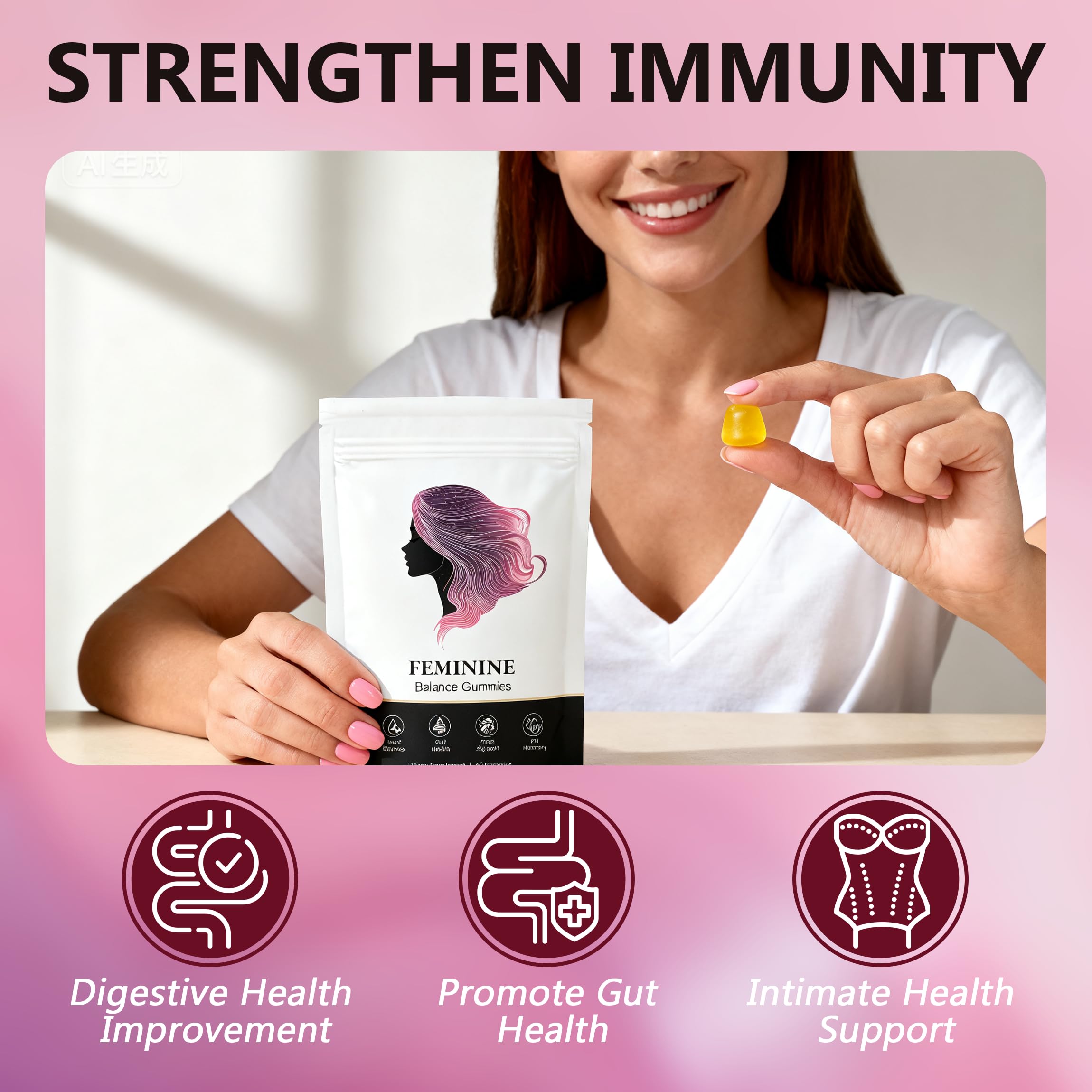 Biofilm Probiotic Gummies, Feminine Balance Gummies for Women, PH Balance, Healthy Odor, Flora and Immune Support, Vaginal Health Support, Vegan Hawaiian Pineapple, 60 Count (1) — Amazon image 4