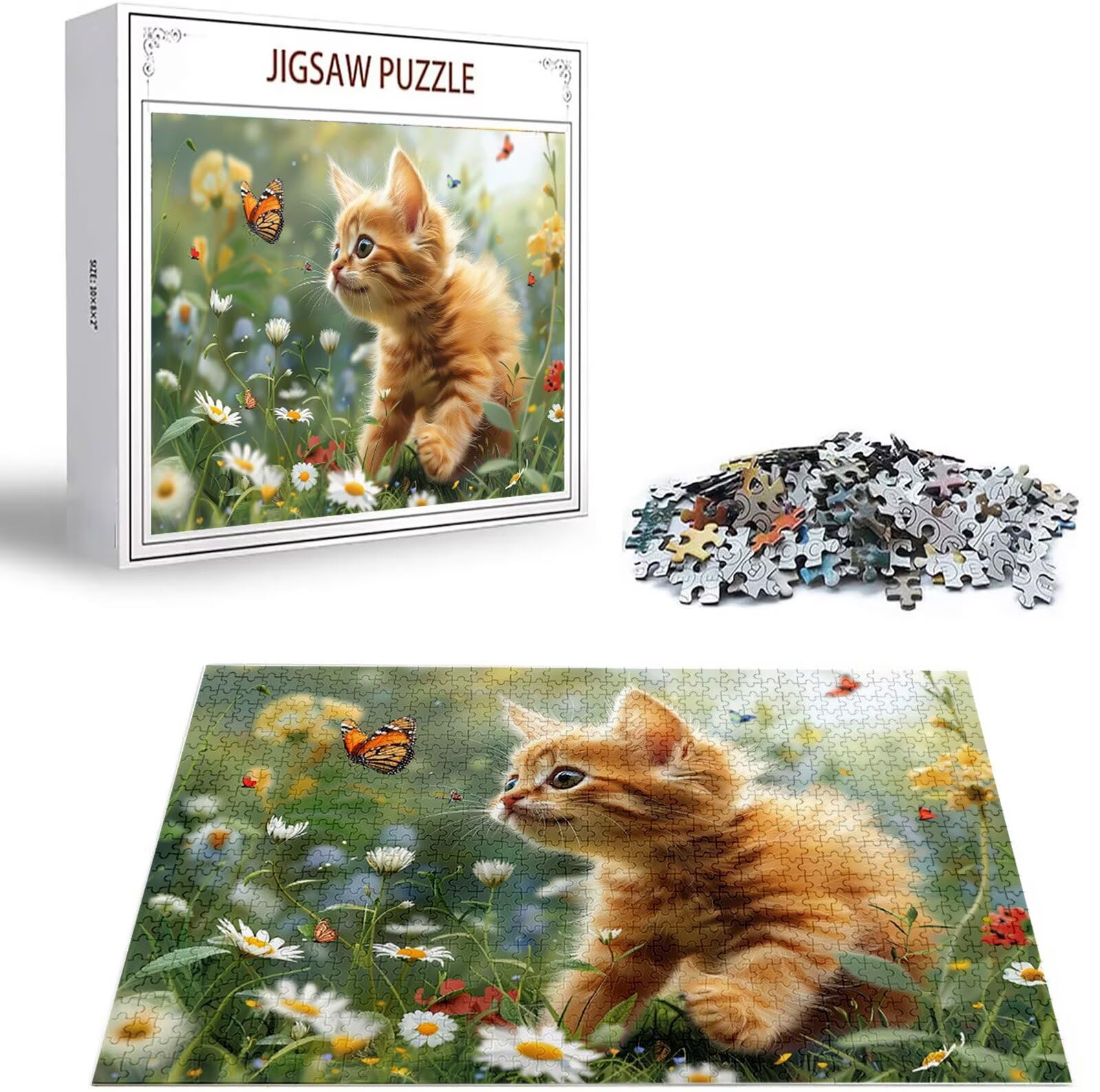 Puzzle 4000 Pezzi per Adulti e Ragazzi, 3 4 5 Anni Puzzle Gatto 6 7 8 Anni Giochi Educativi Sostenibili Con Motivi Per Adulti Da Gioco in Legno Di Alta Qualità Jigsaw Fiore per Gioco Familiare B-6973