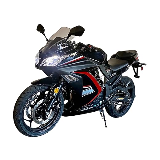 Venom SuperBike | 250cc Motorcycle | Fuel Injected | 6 Speed (Black)