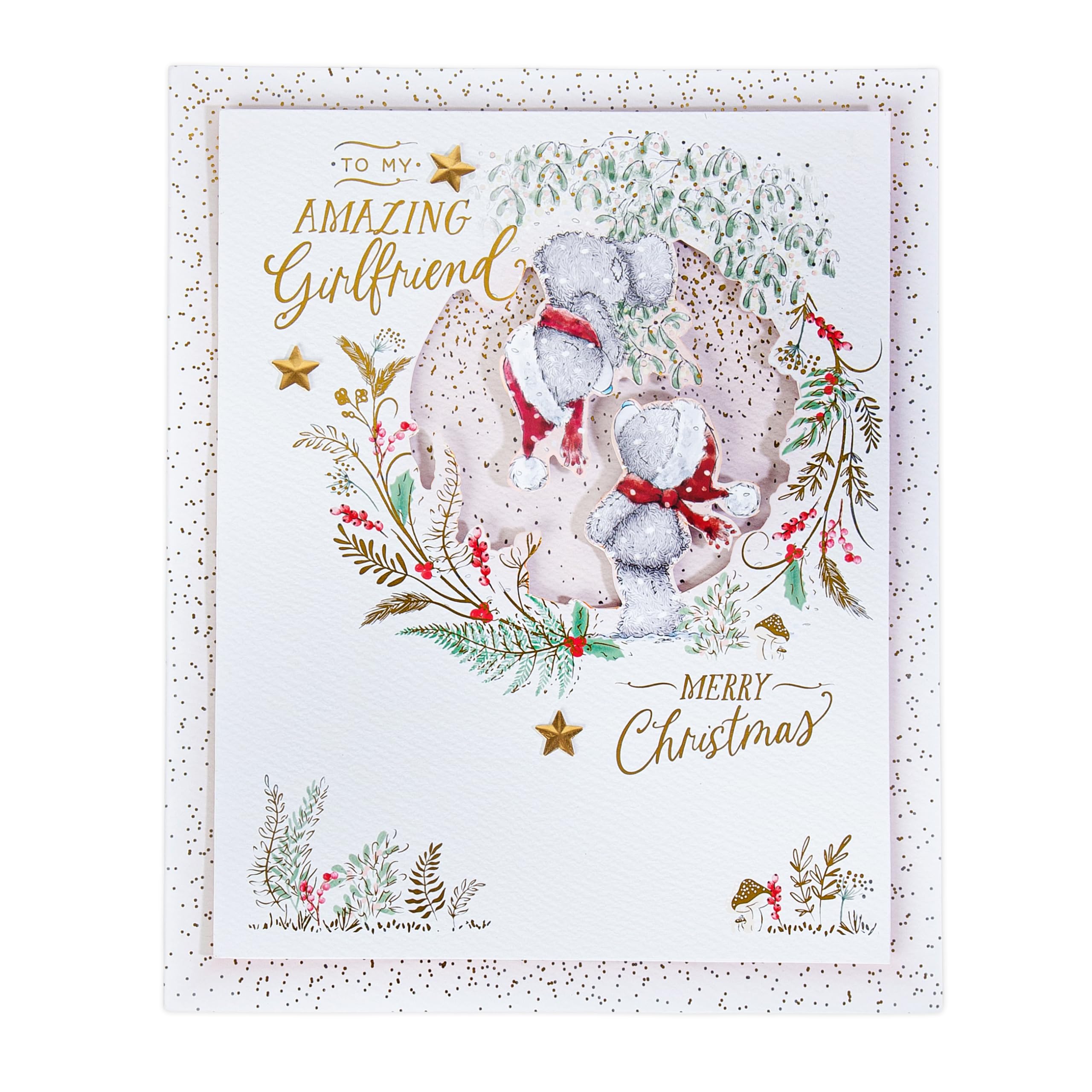 Me To You Tatty Teddy Amazing Girlfriend Luxury Handmade Boxed Christmas Card 8x10ins - Official Collection