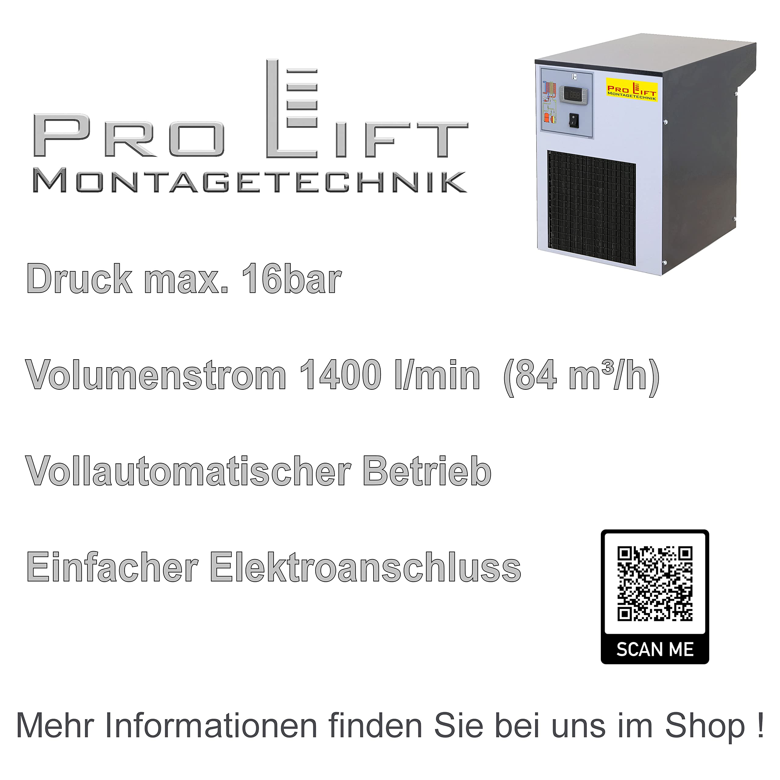Pro-Lift-Montagetechnik Drucklufttrockner 1400l/min, Kältetrockner, DRY85J, 02208