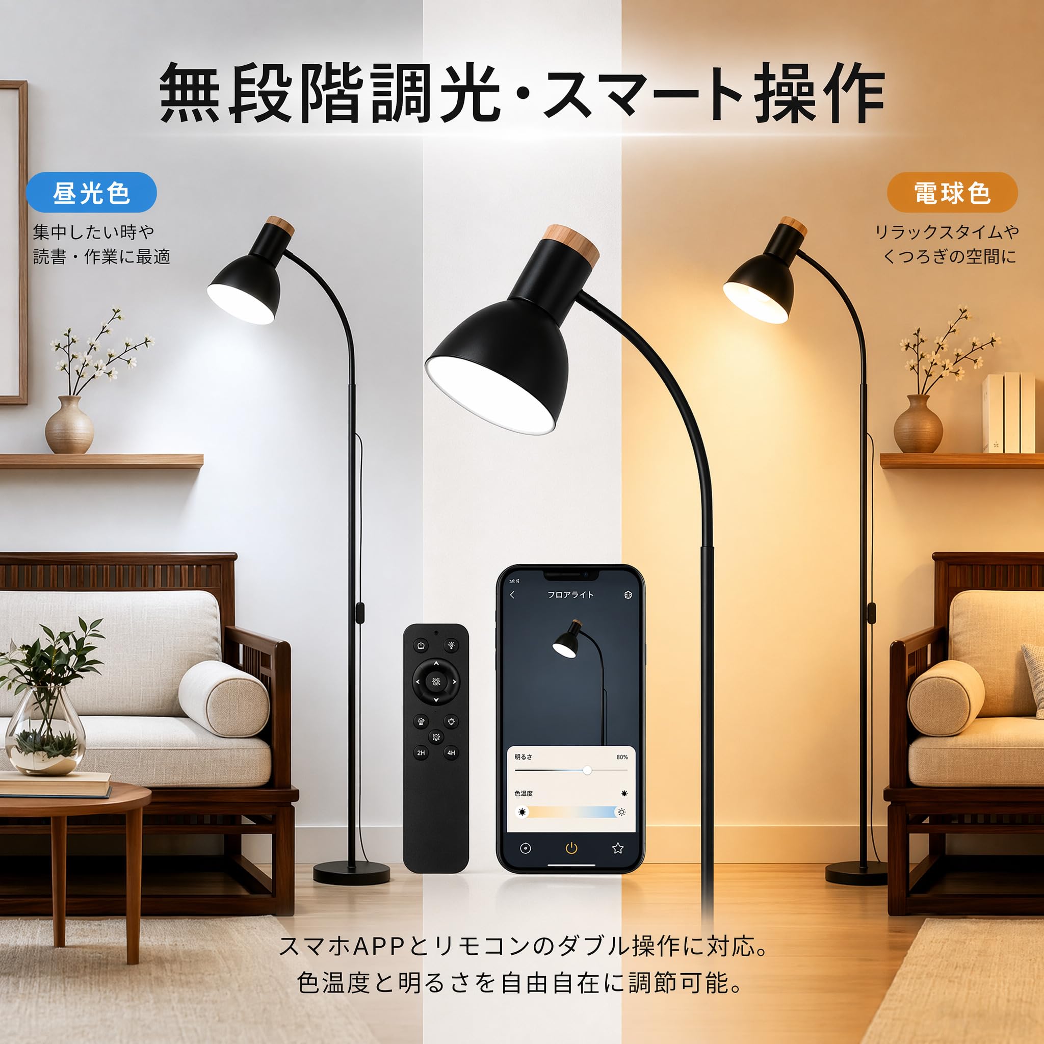 Amazon.co.jp : フロアライト led スタンドライト おしゃれ 間接照明
