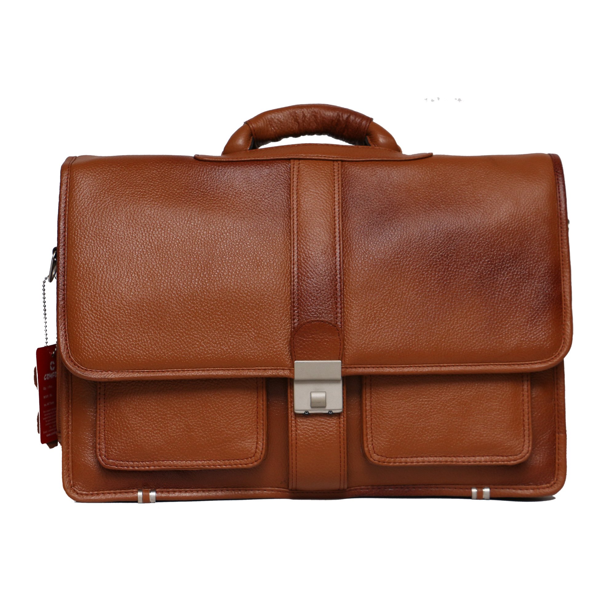 C Comfort Genuine Leather 16 inch Expandable Laptop Messenger Bag