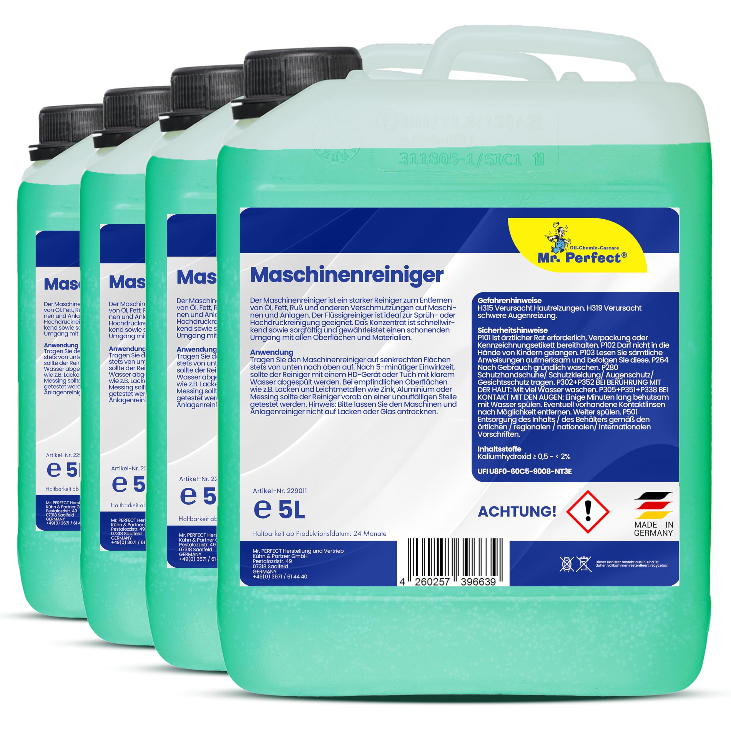 Mr. Perfect® Maschinenreiniger, 4 x 5L - Hochwirksames Reinigerkonzentrat für hartnäckige Verschmutzungen