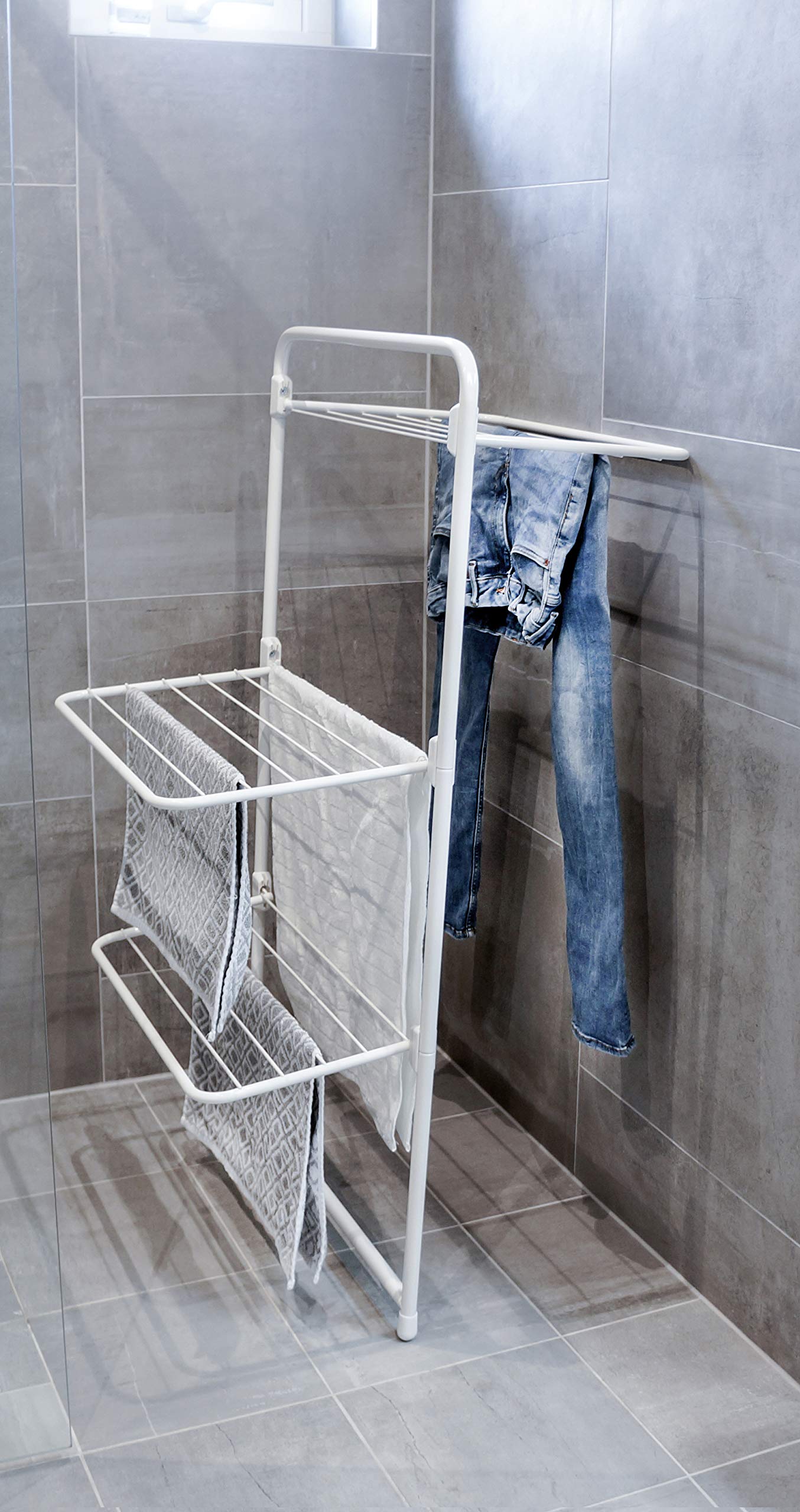 Rörets - Wäscheständer Trio - 10m Trockenlänge & 3-Wege-Nutzung - 32x63x118 cm - Wäschentrocken mit Qualität und Funktionalität von Schwedens führender Wächeständermarke