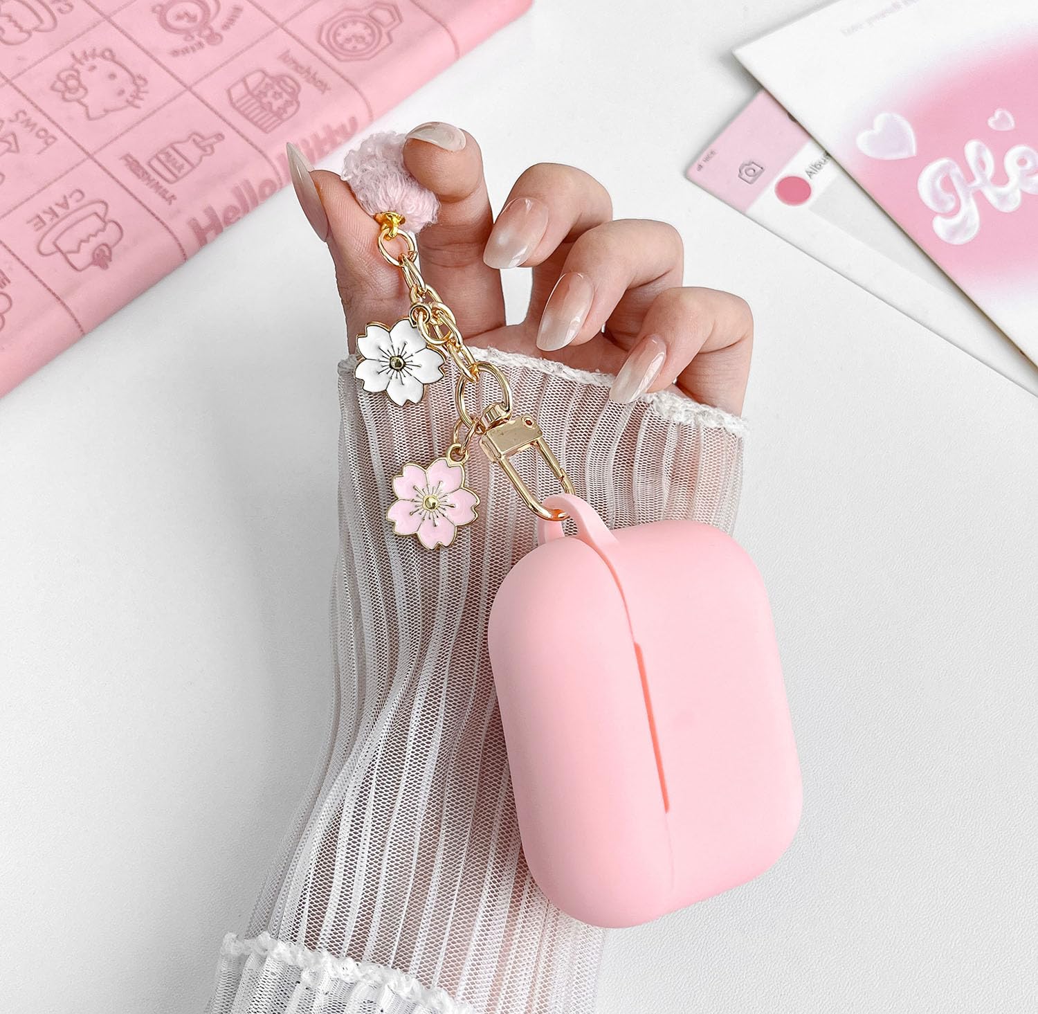 Amazon | かわいいピンクのケース Airpods Pro 3 カバー ガールズ